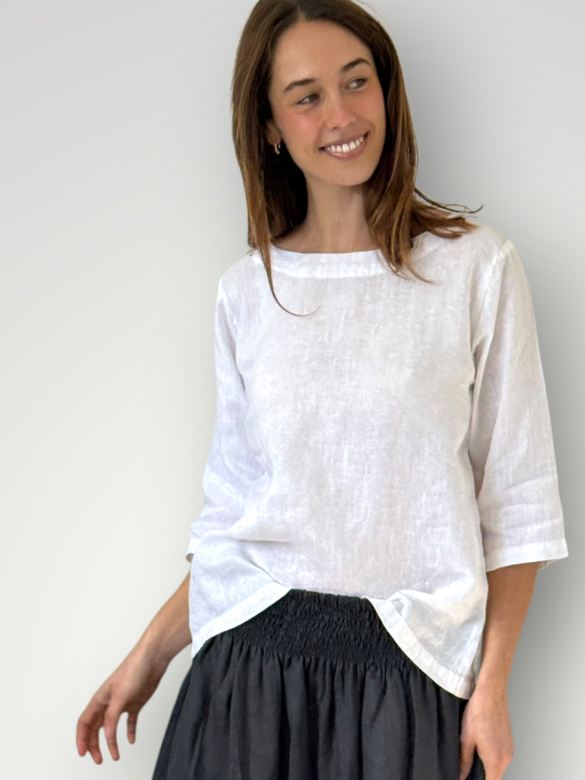april top-white linen Apparel