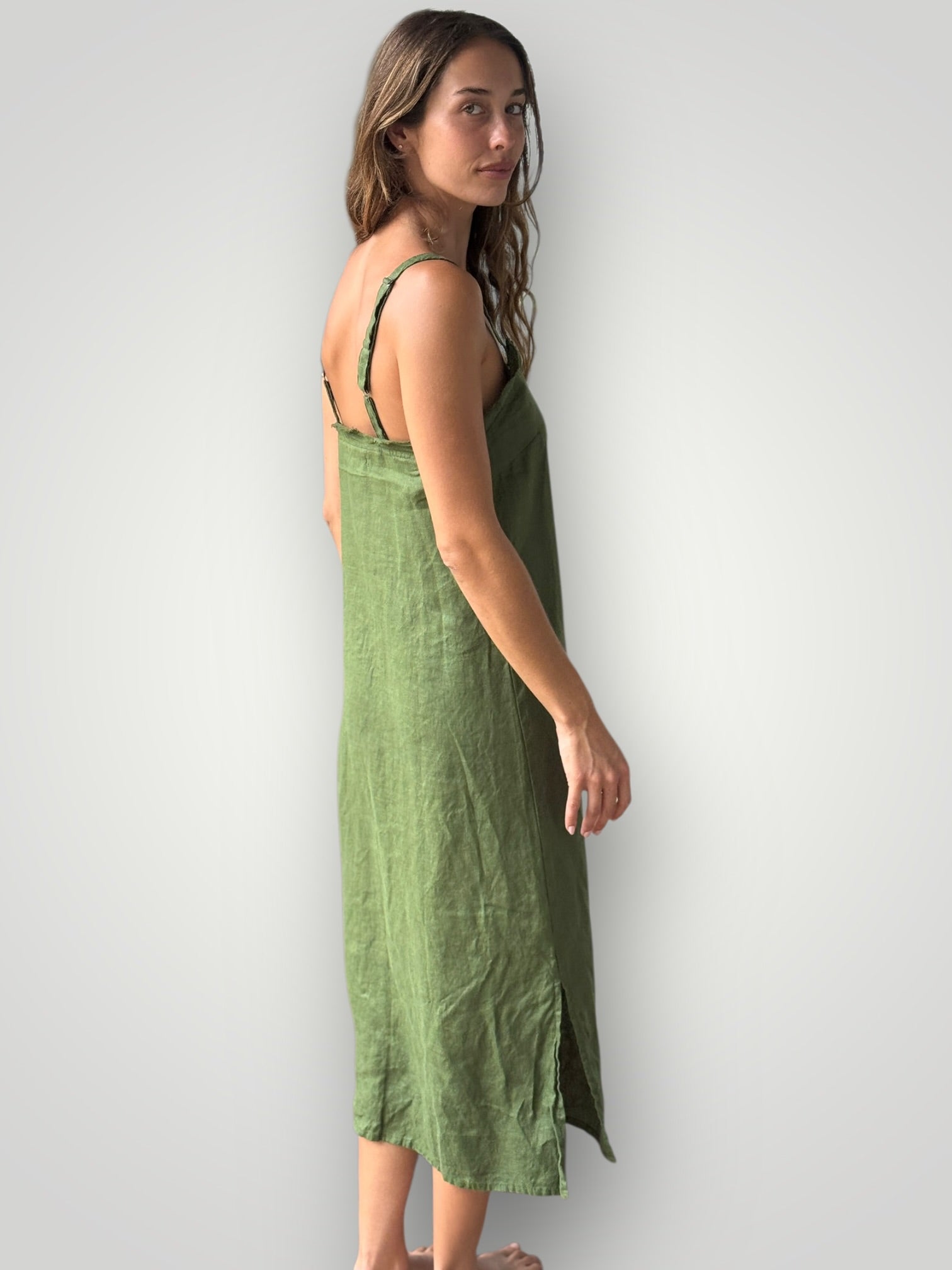 Ava dress-moss linen