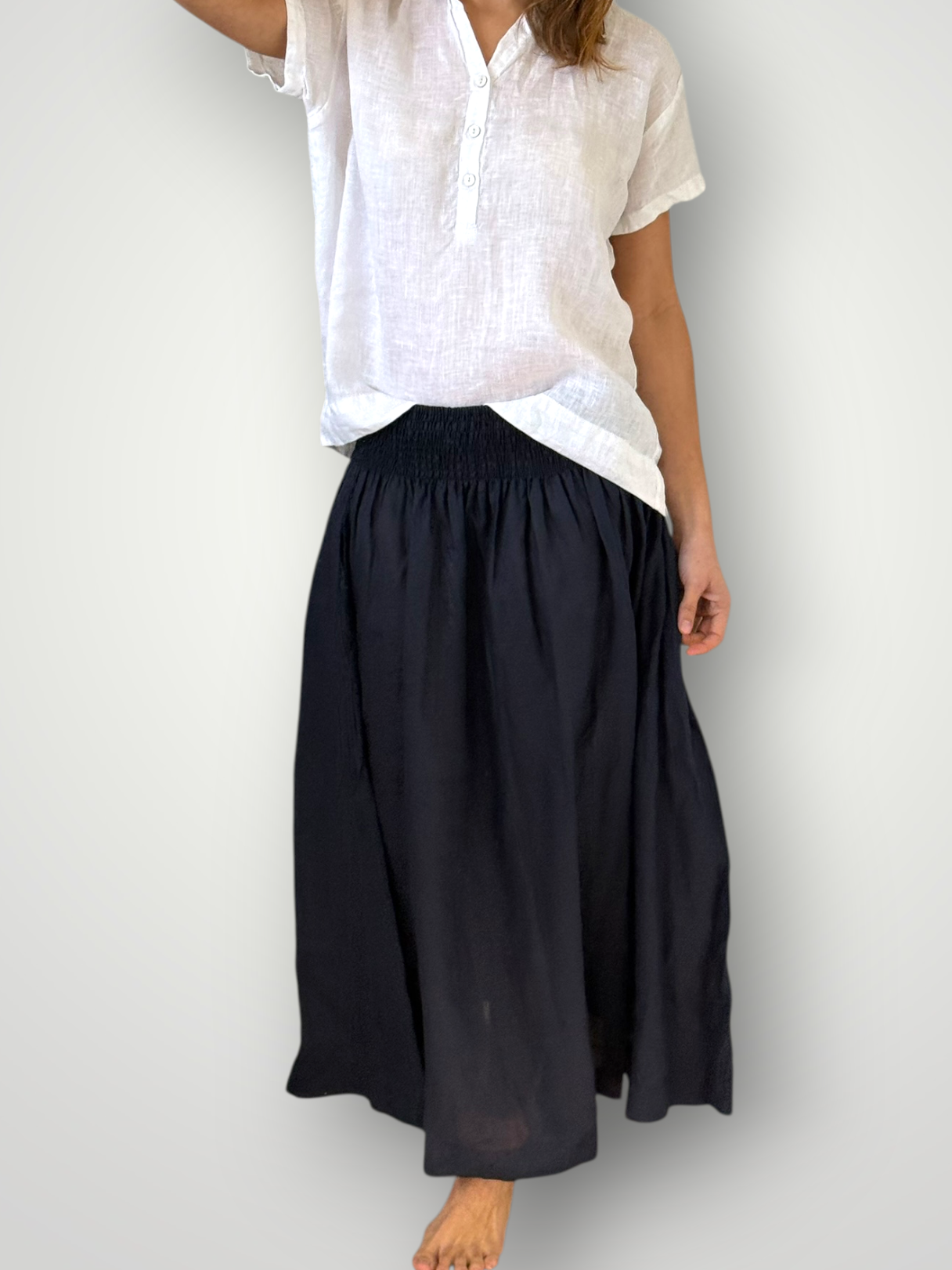 lulu skirt- navy linen