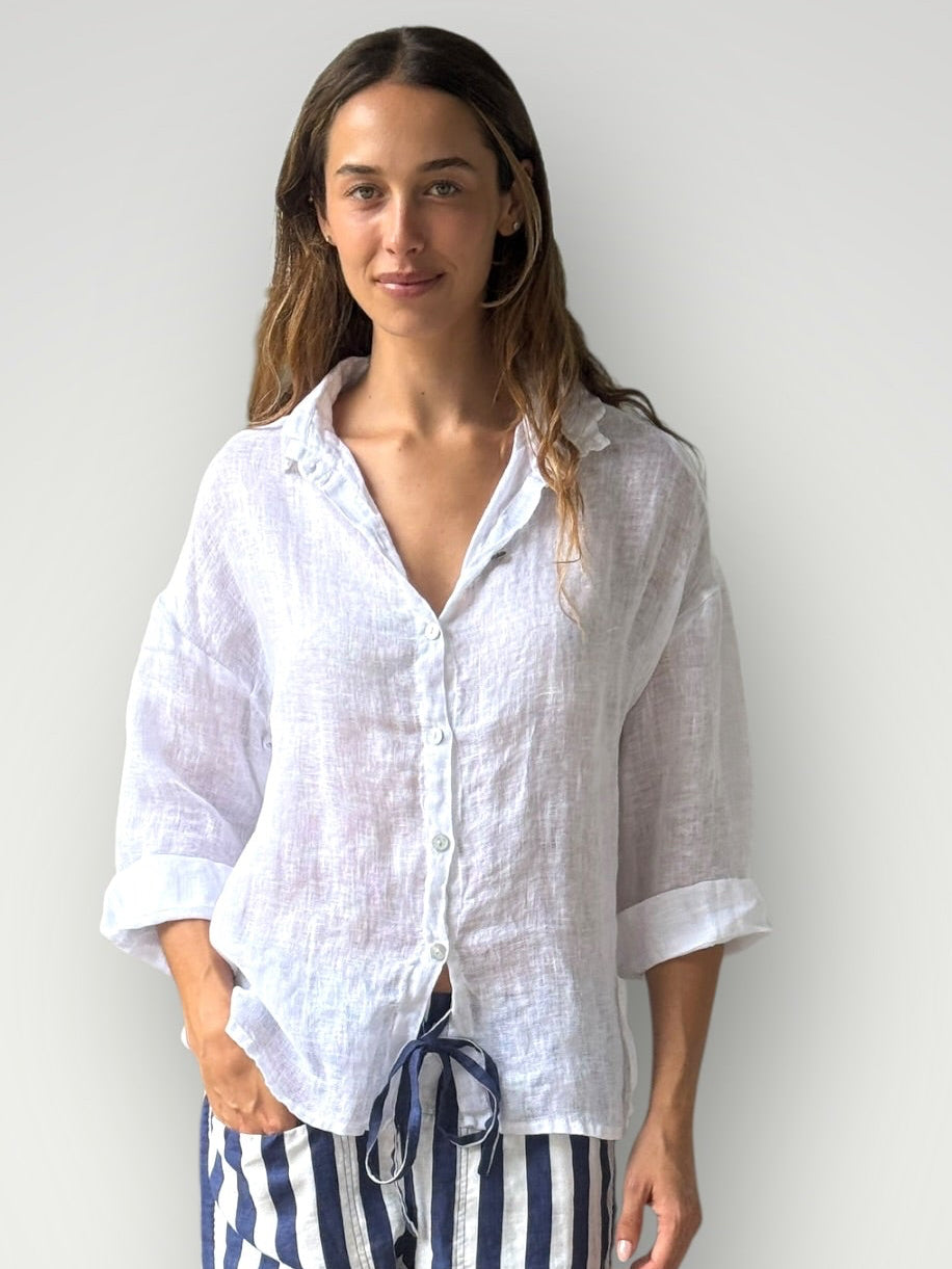 darcy pants - blue dusk stripe linen Apparel