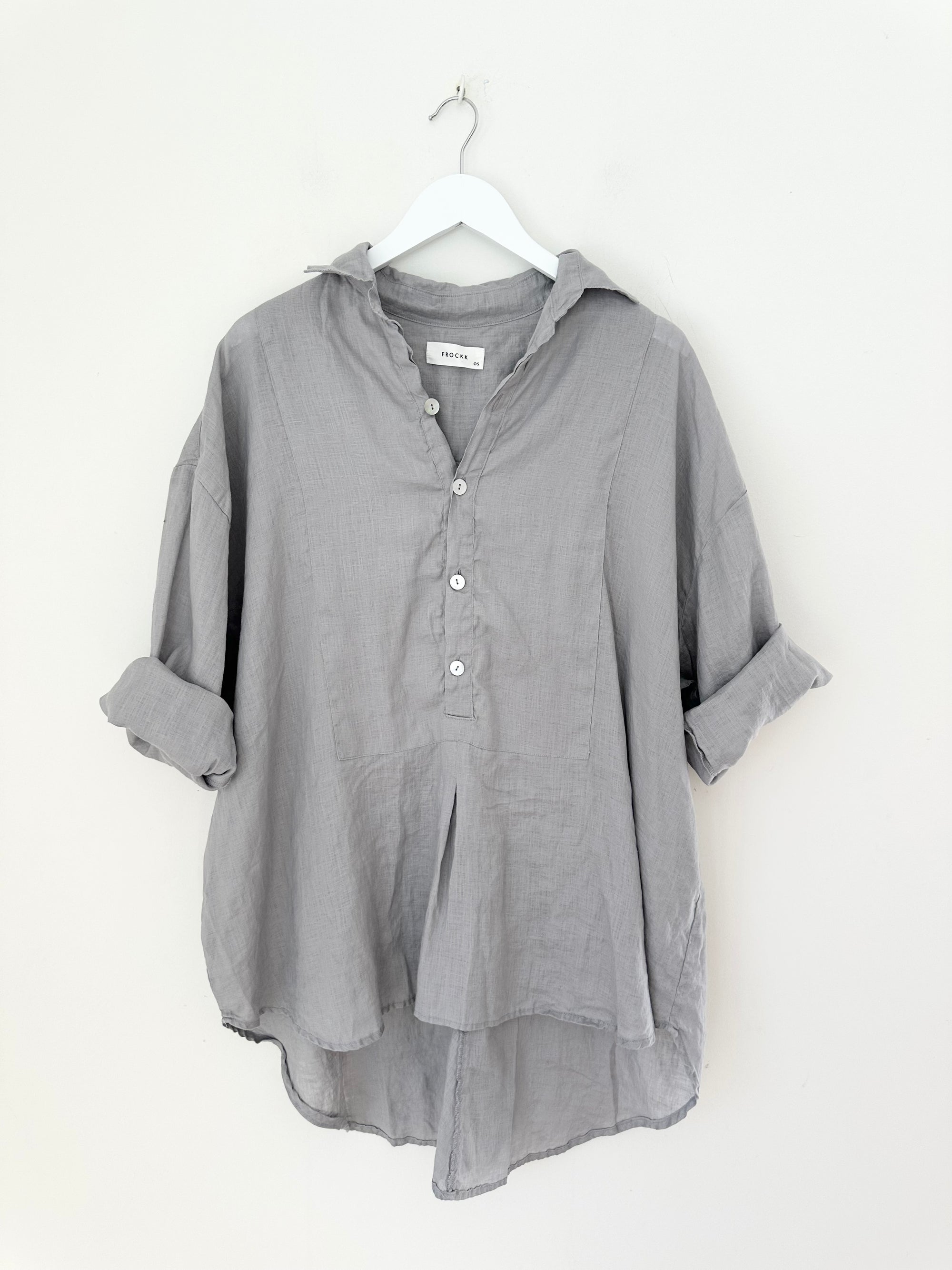 megan shirt-soft grey Apparel