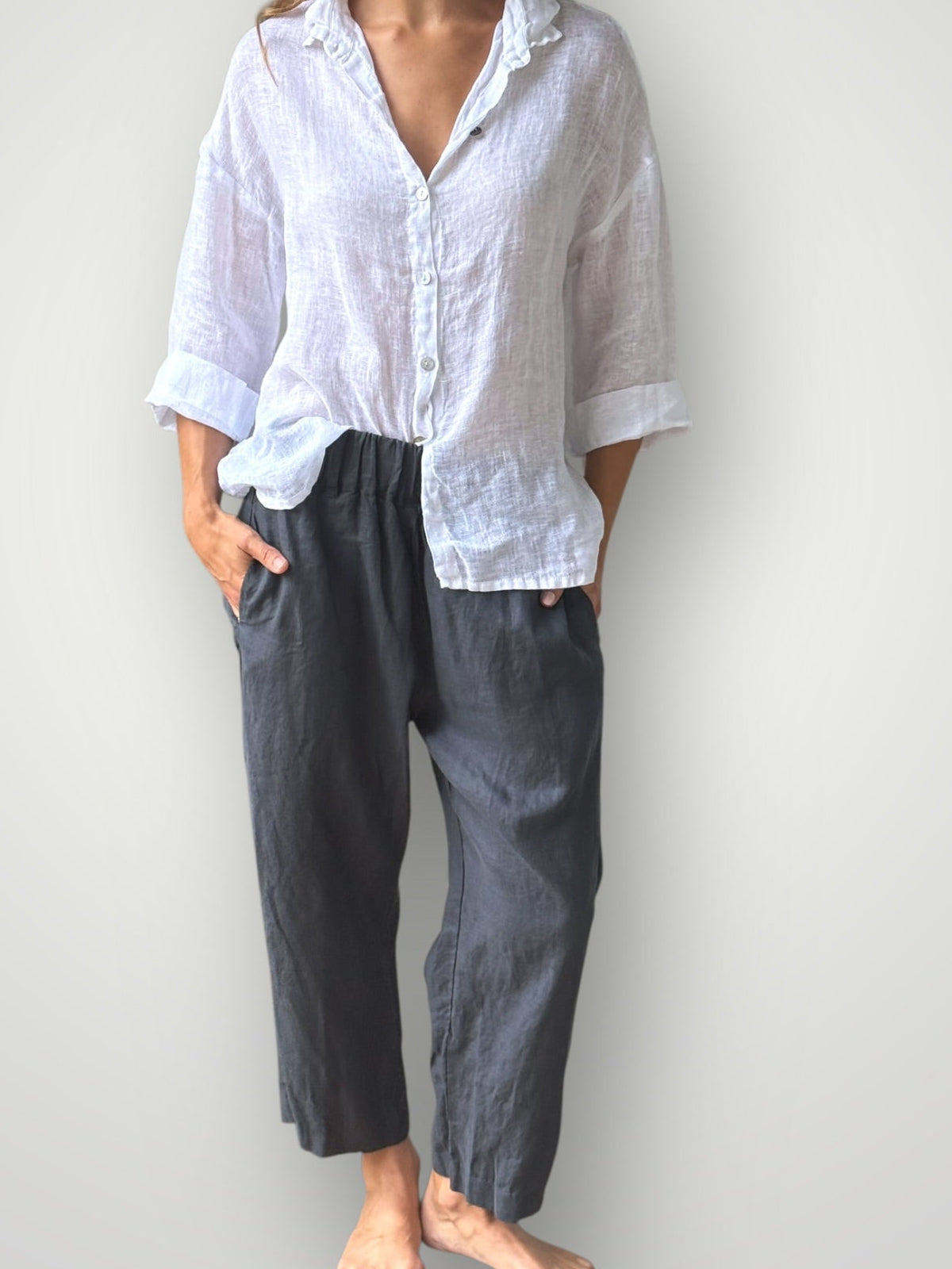 peta pants - charcoal linen Apparel