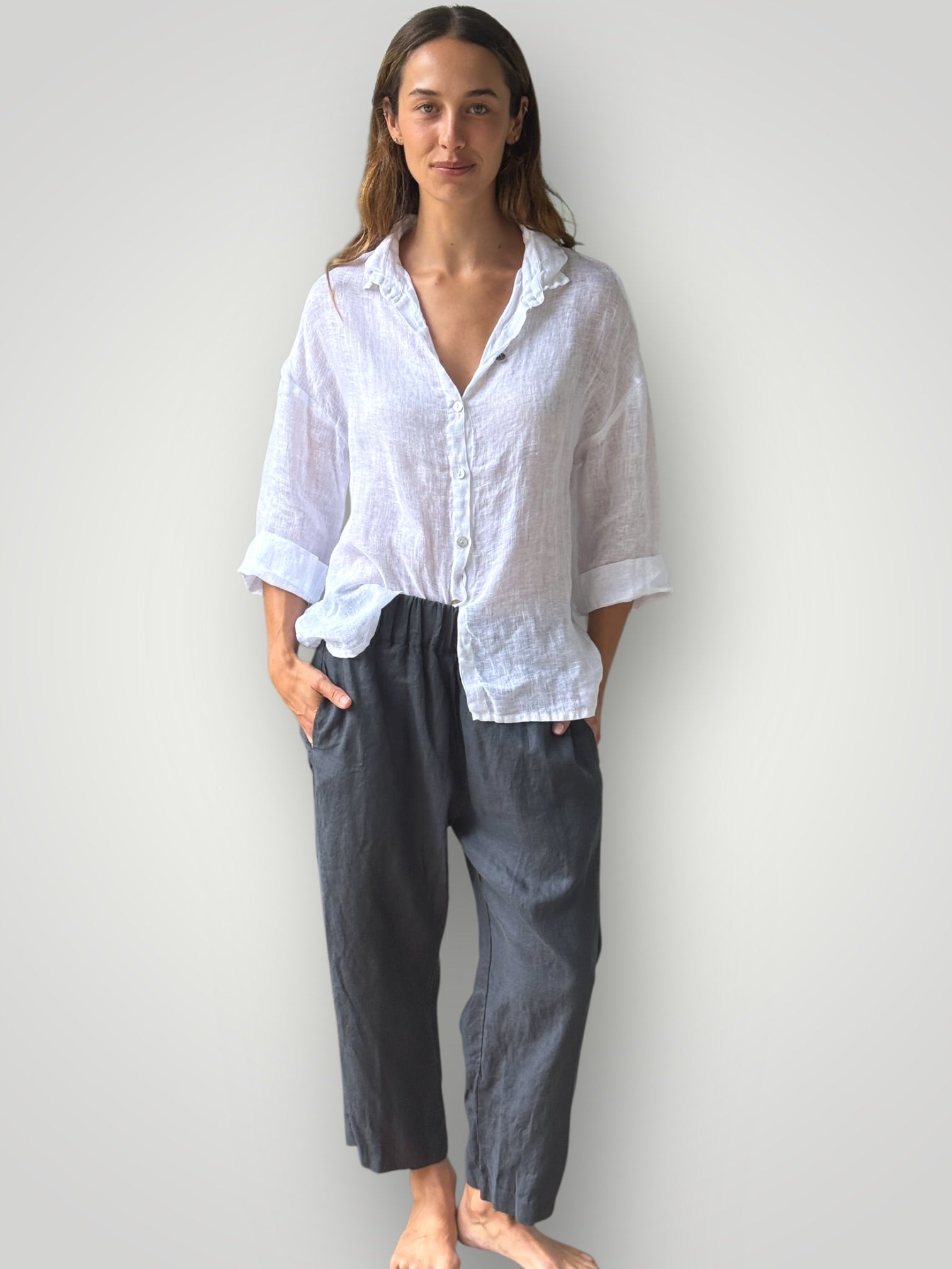 peta pants - charcoal linen Apparel