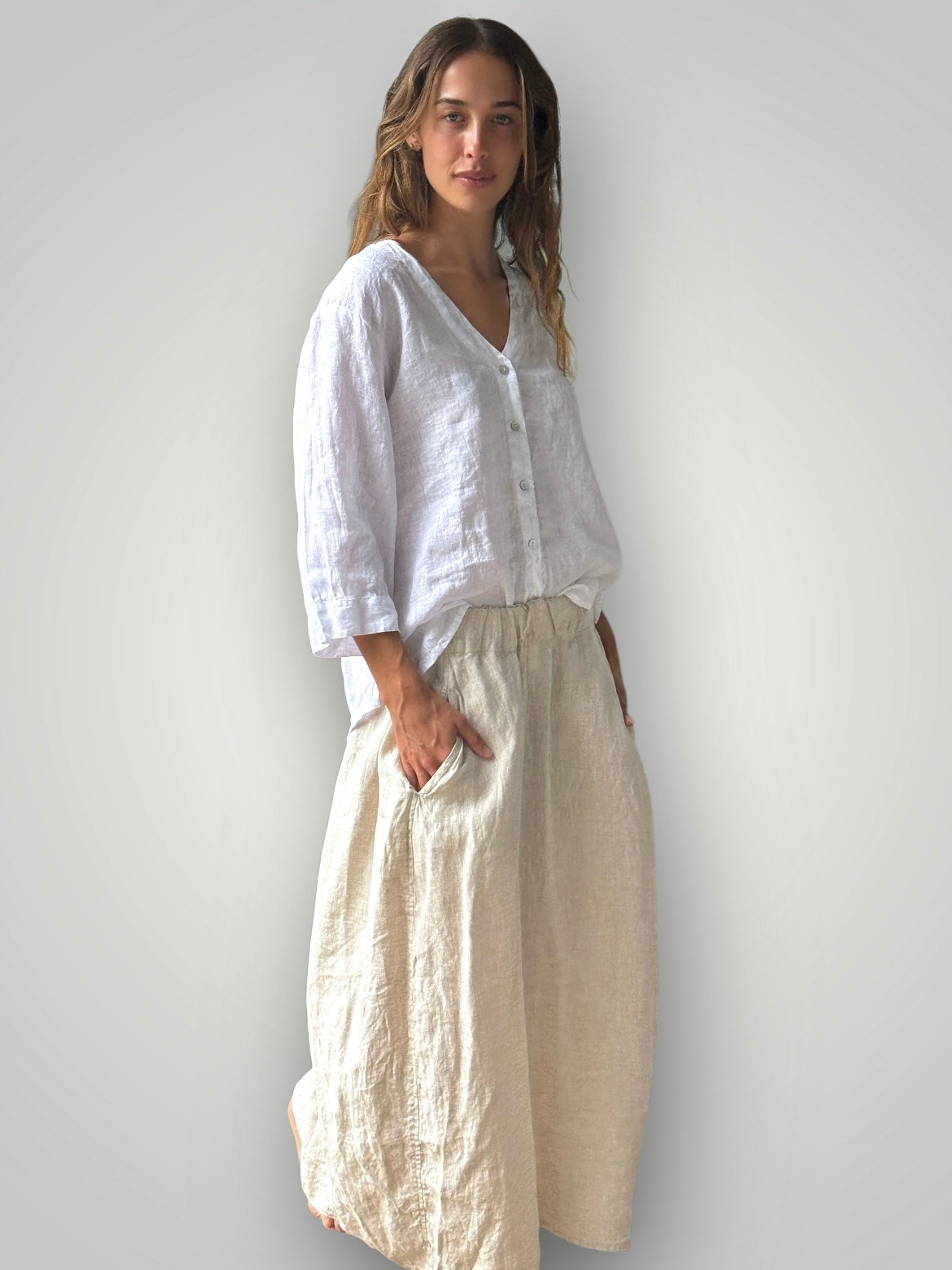 lana skirt-natural linen Apparel