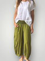 jackie pant-olive linen Apparel