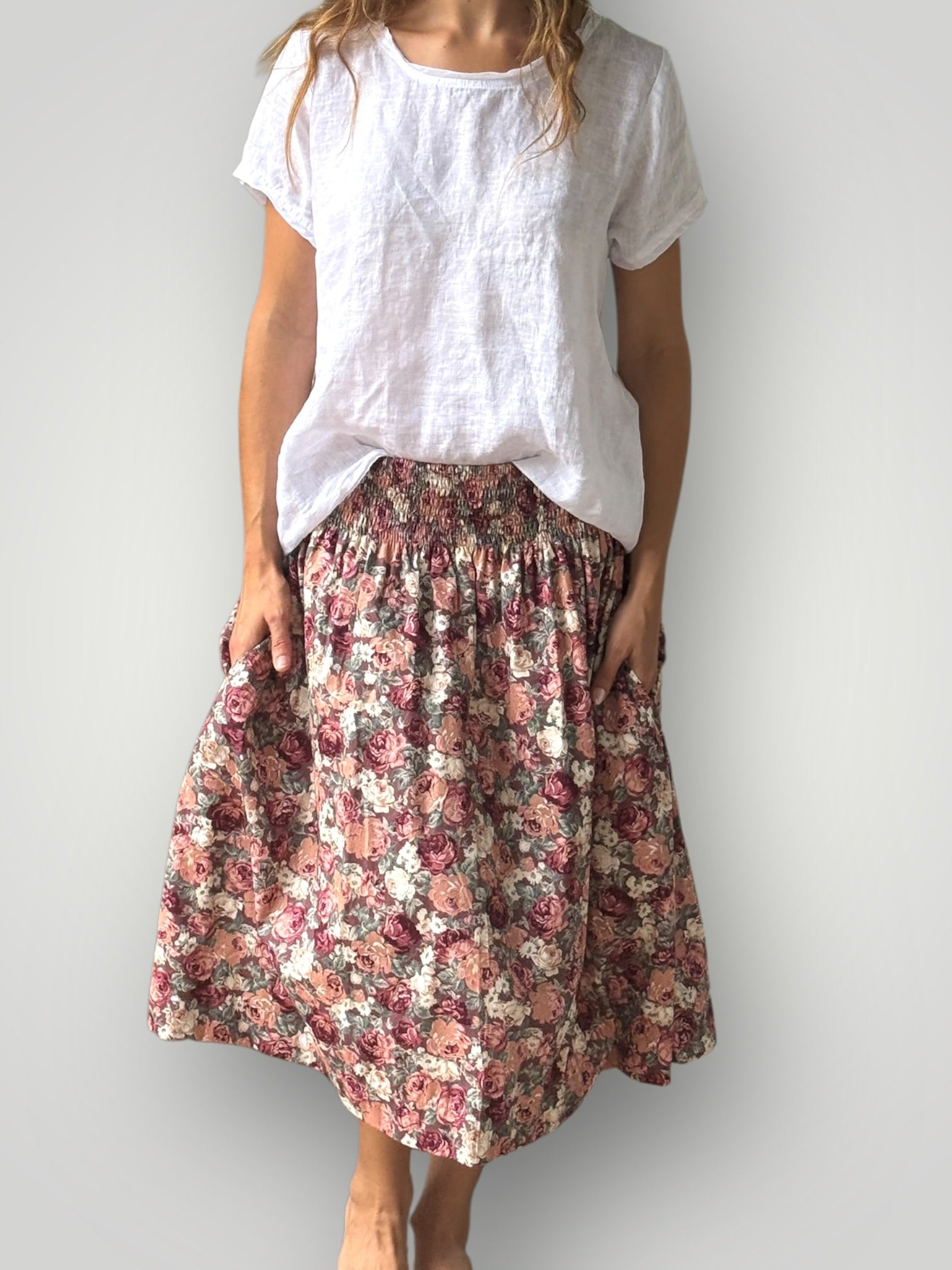 lola skirt - antique fall rose cotton Apparel