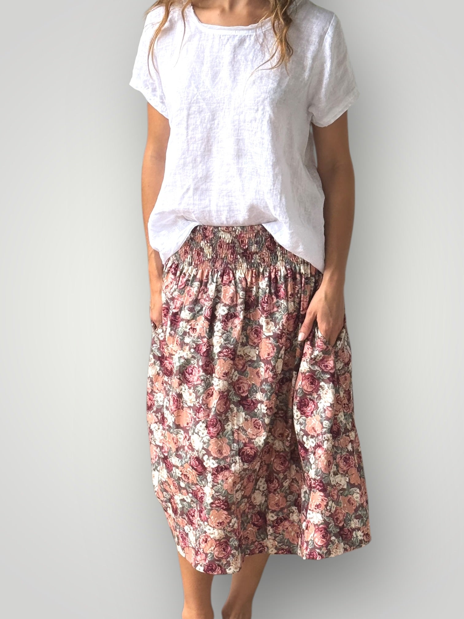 lola skirt - antique fall rose cotton Apparel