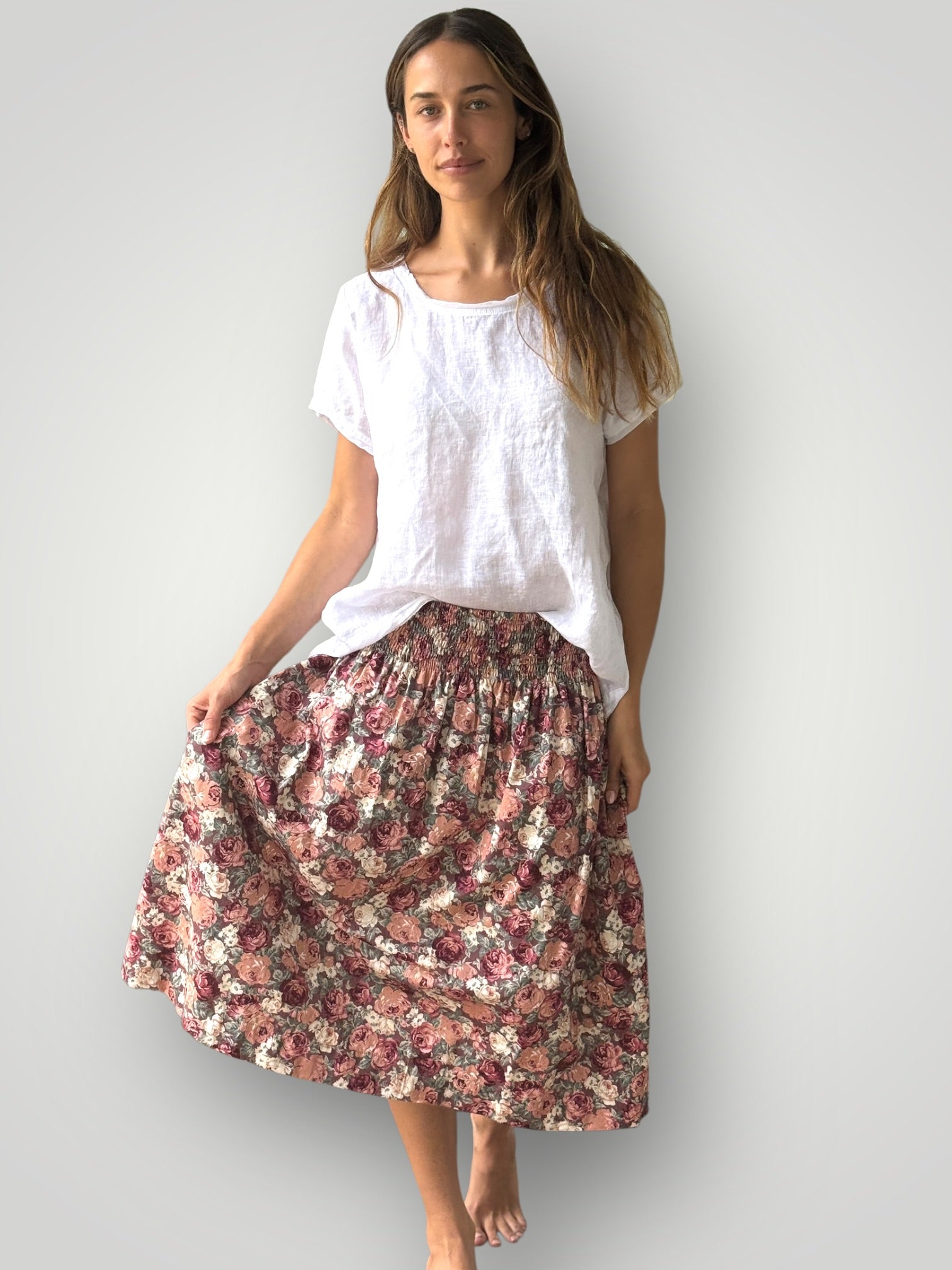 lola skirt - antique fall rose cotton Apparel