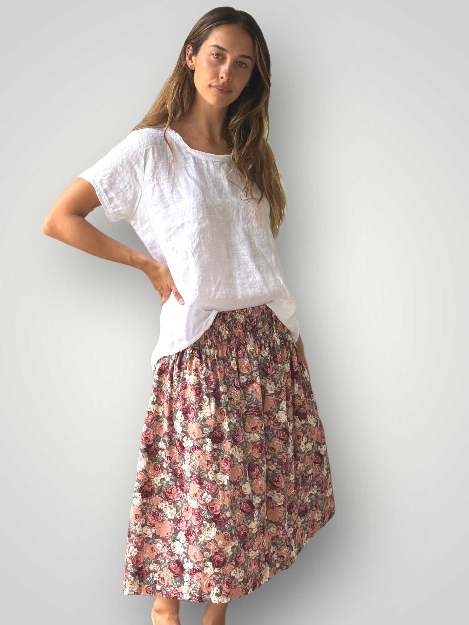 lola skirt - antique fall rose cotton Apparel