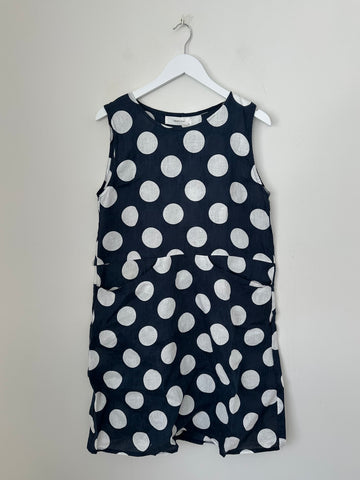 poppy dress- big navy spot Apparel