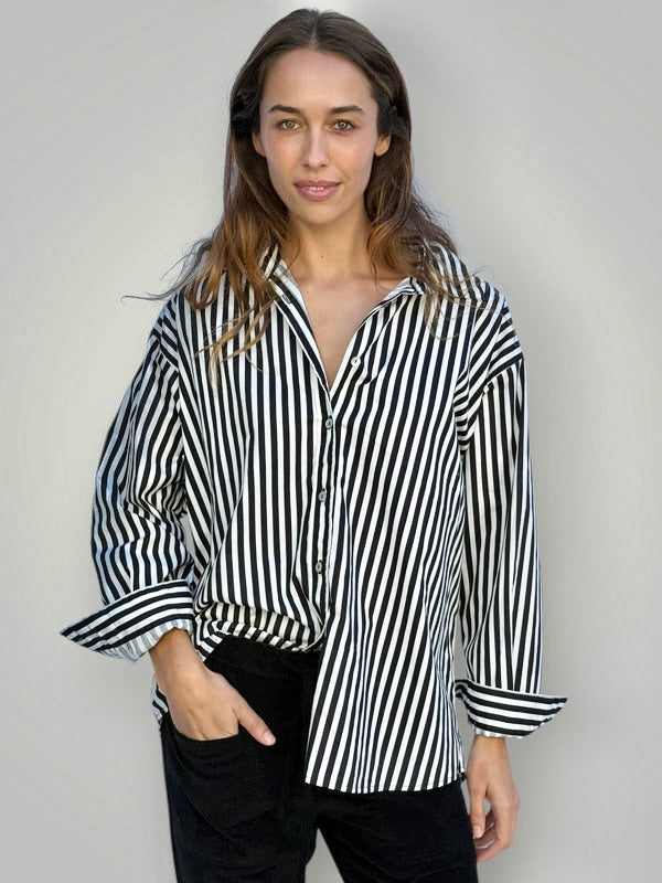 jordan shirt-black stripe cotton