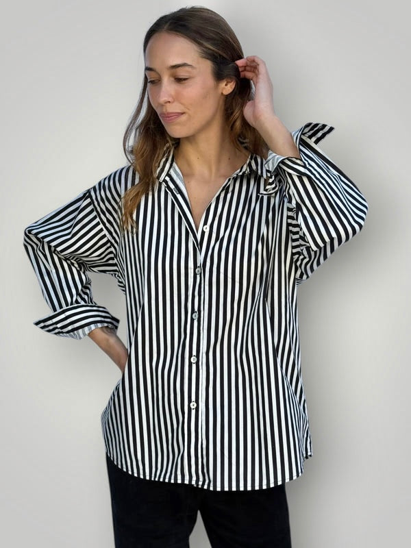 jordan shirt-black stripe cotton