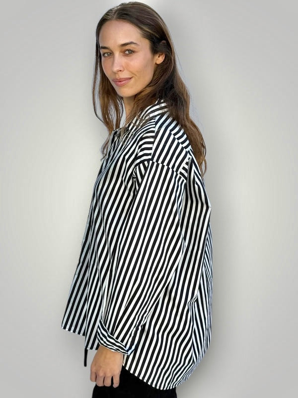 jordan shirt-black stripe cotton