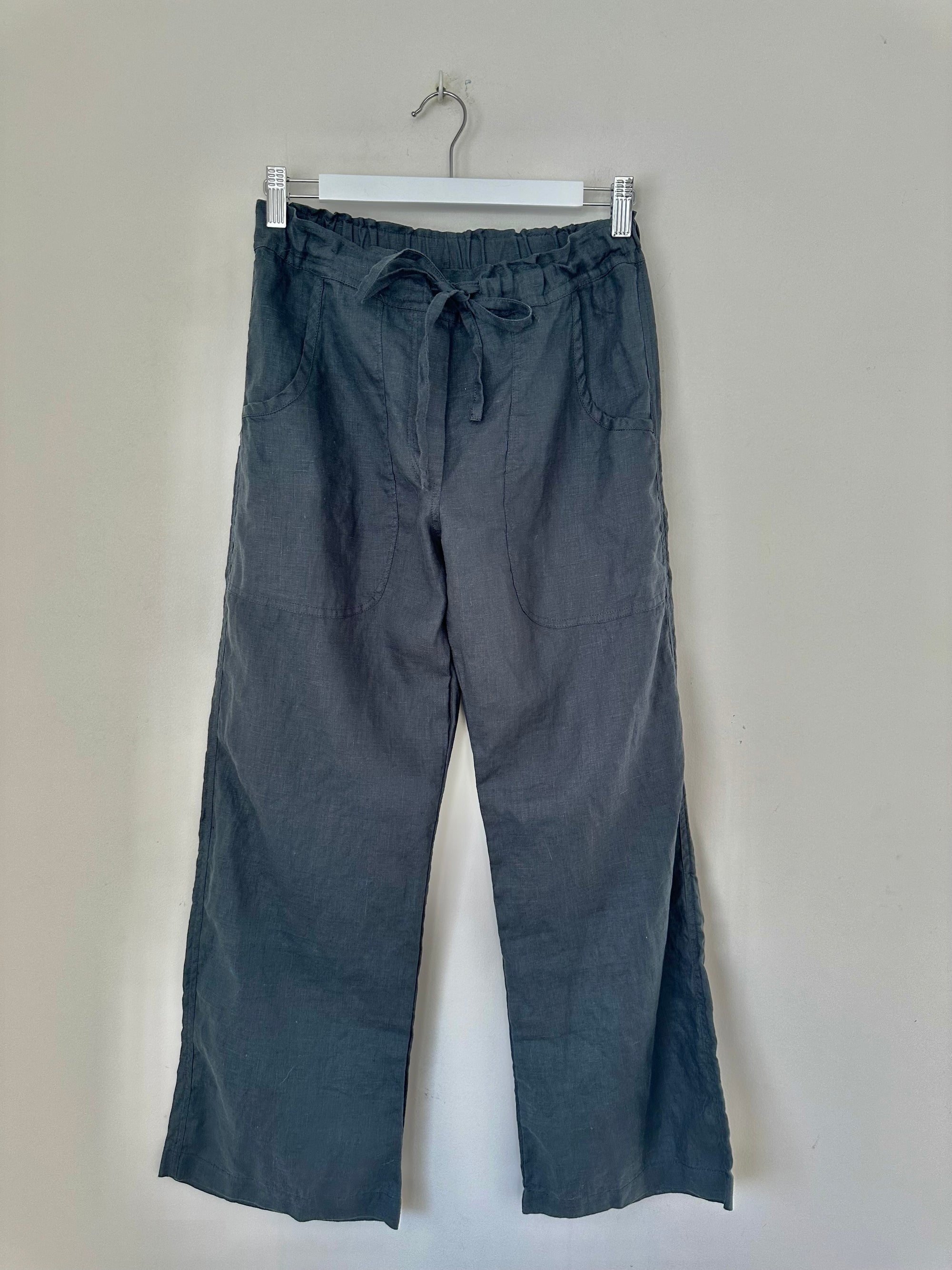 fleur straight leg pants - charcoal linen Apparel