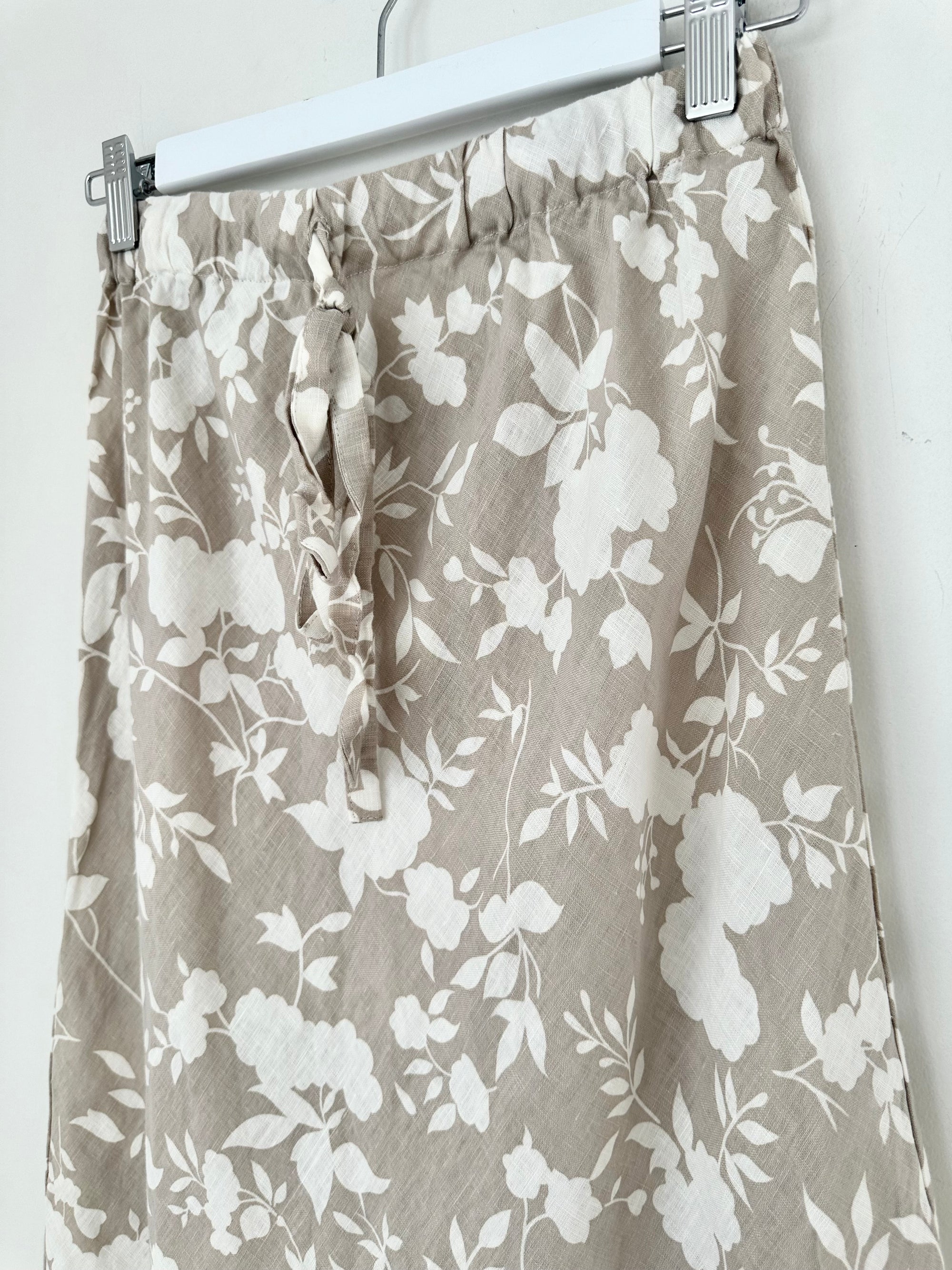 anthea skirt - big natural flower linen Apparel
