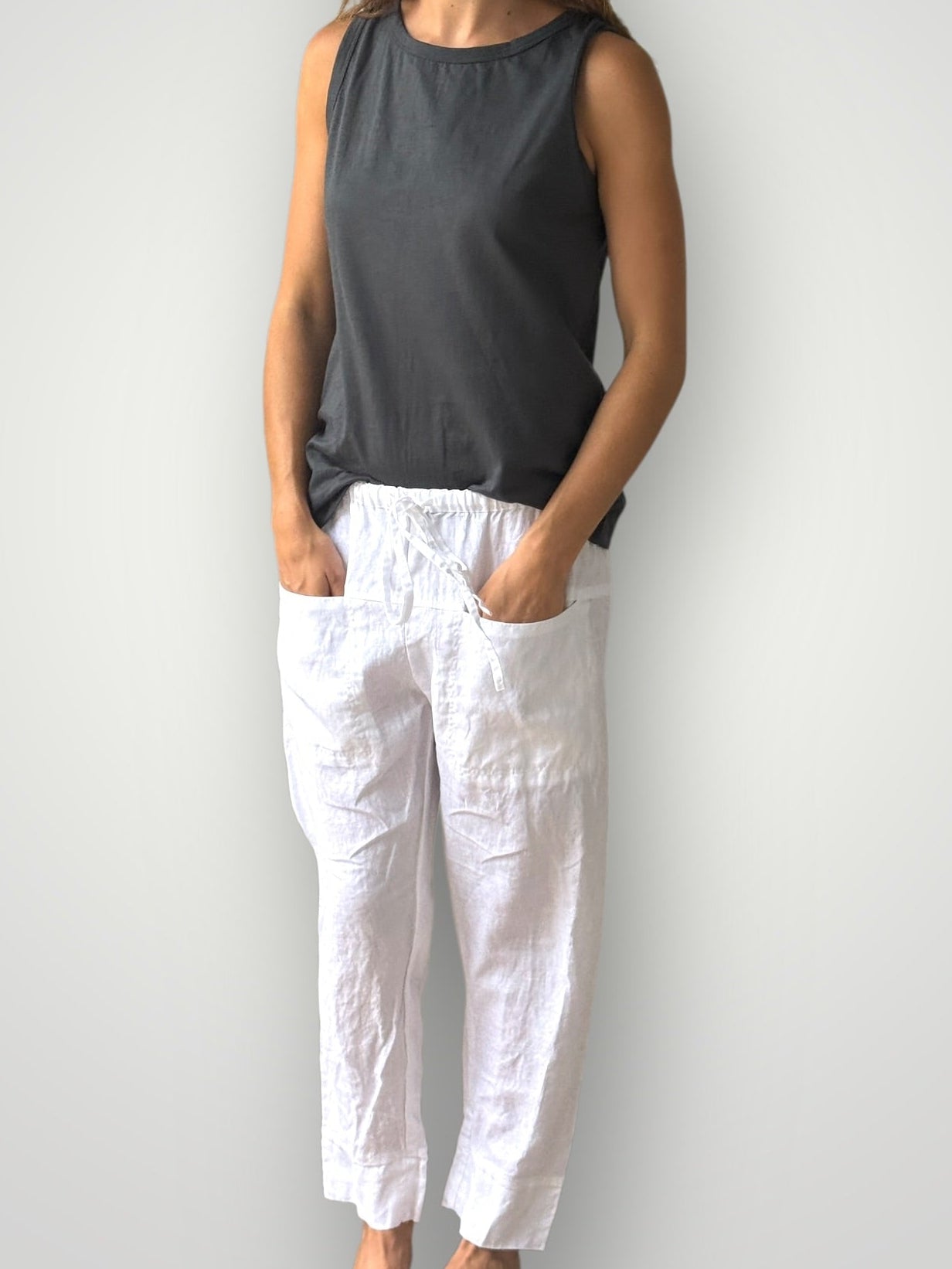 darcy pant - white linen Apparel