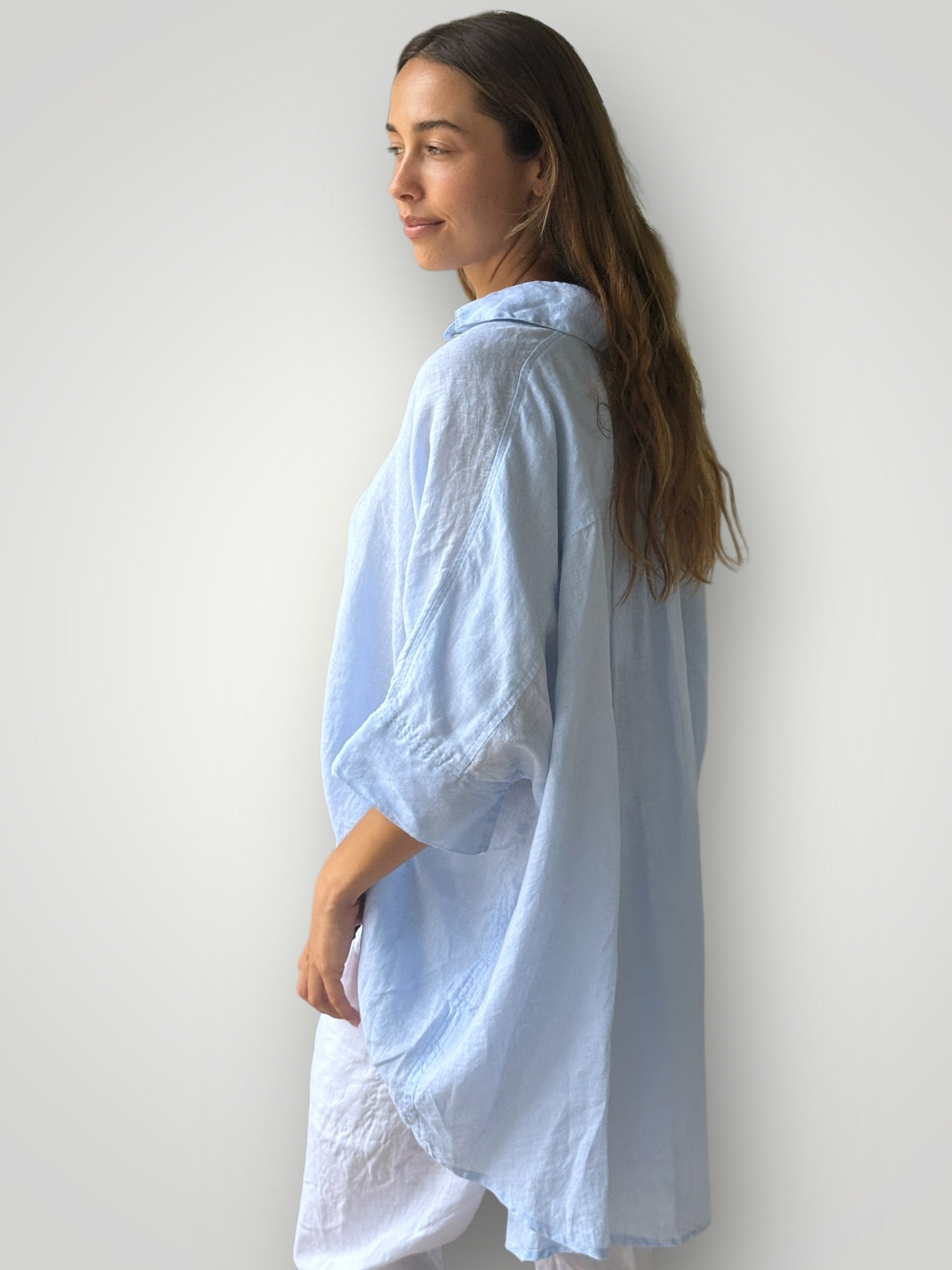 issey shirt - soft blue linen Apparel