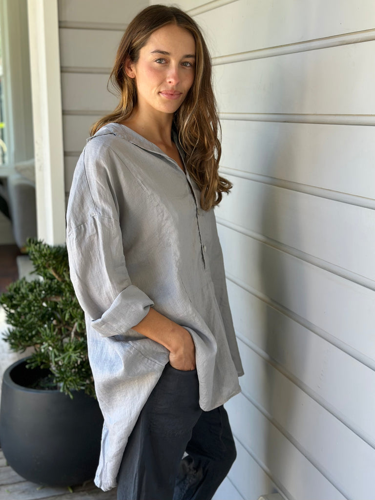 megan shirt-soft grey Apparel