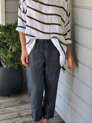 darcy pants - charcoal linen Apparel