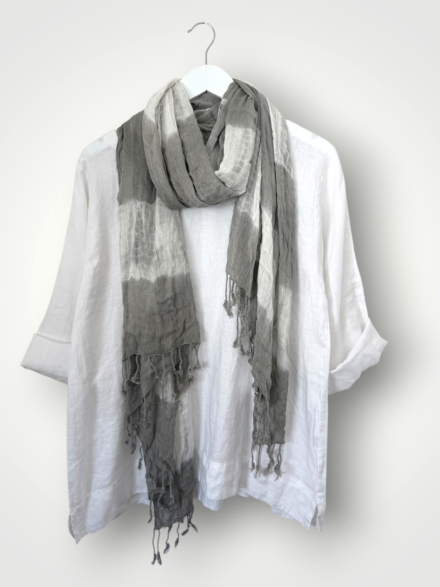 soft neck scarf-grey tye dye