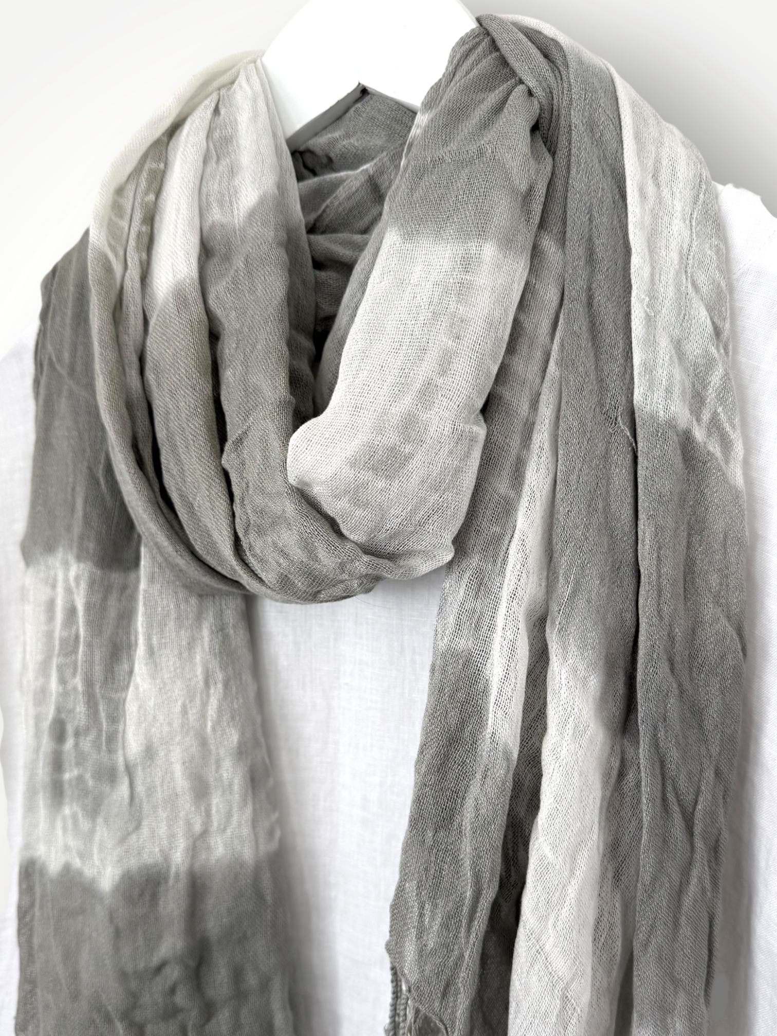 soft neck scarf-grey tye dye
