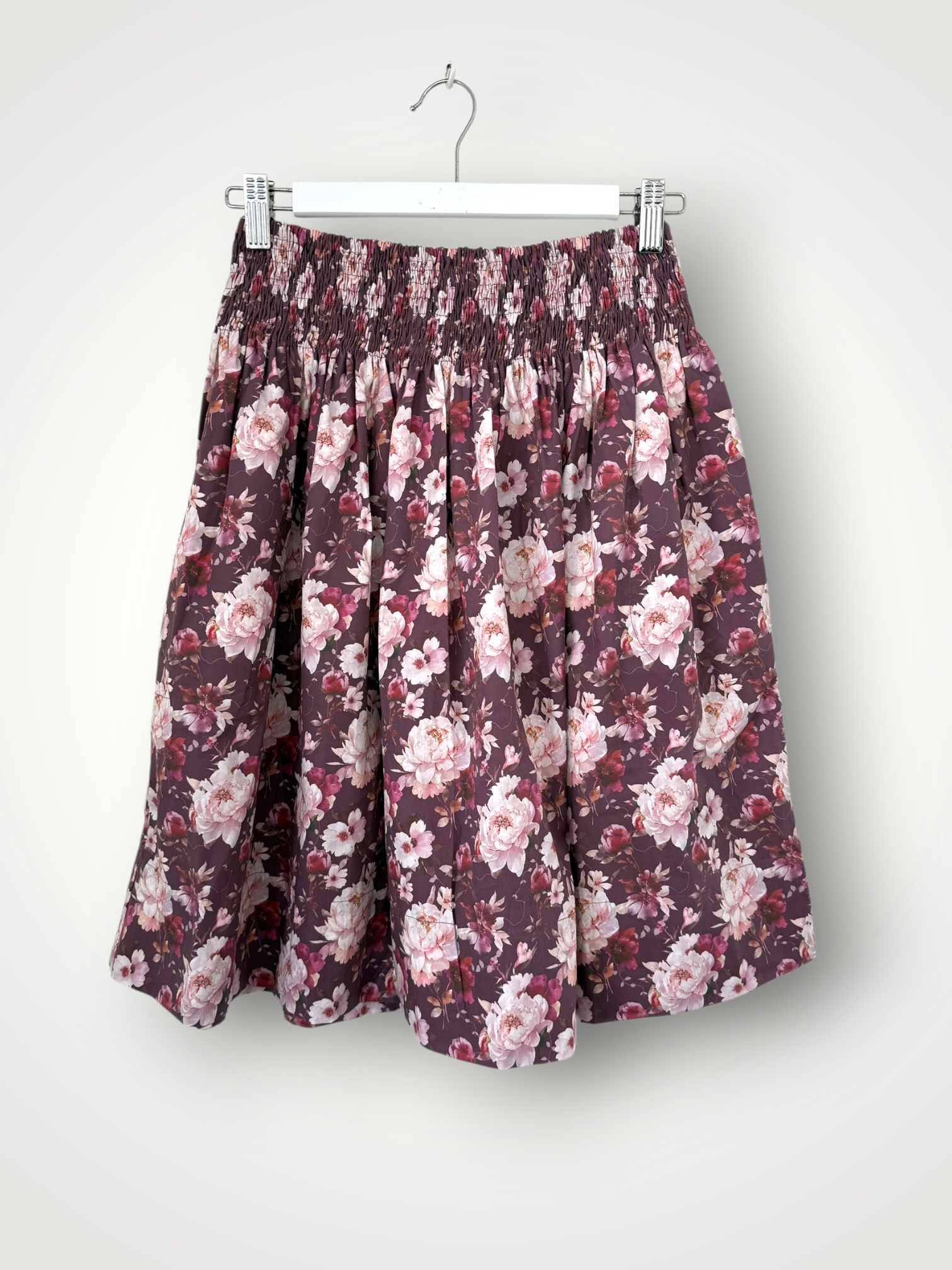zoe skirt - merlot floral cotton