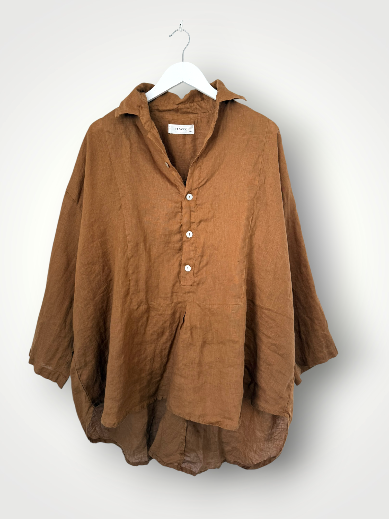 megan shirt - caramel linen