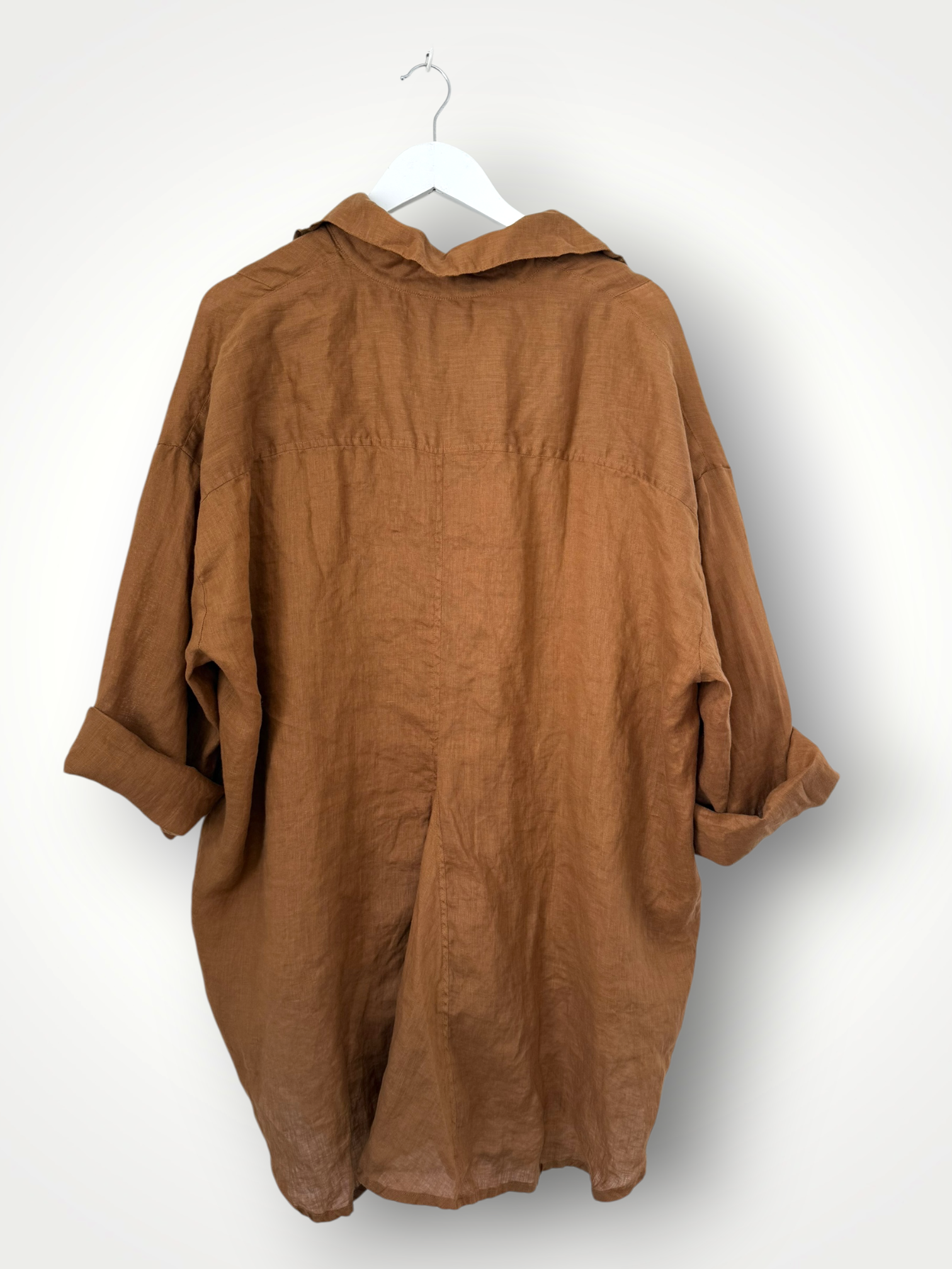 megan shirt - caramel linen