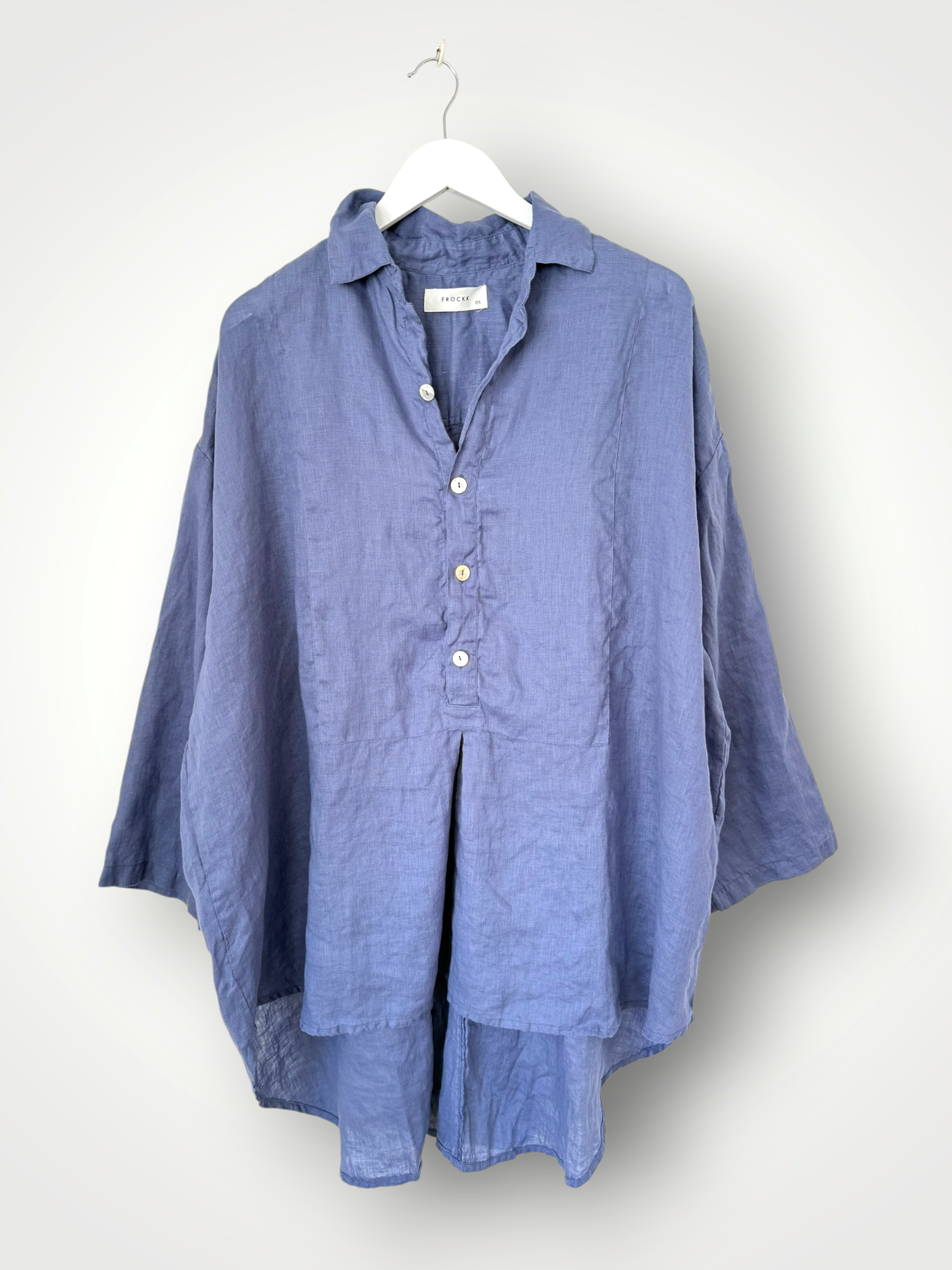 megan shirt - cornflower linen