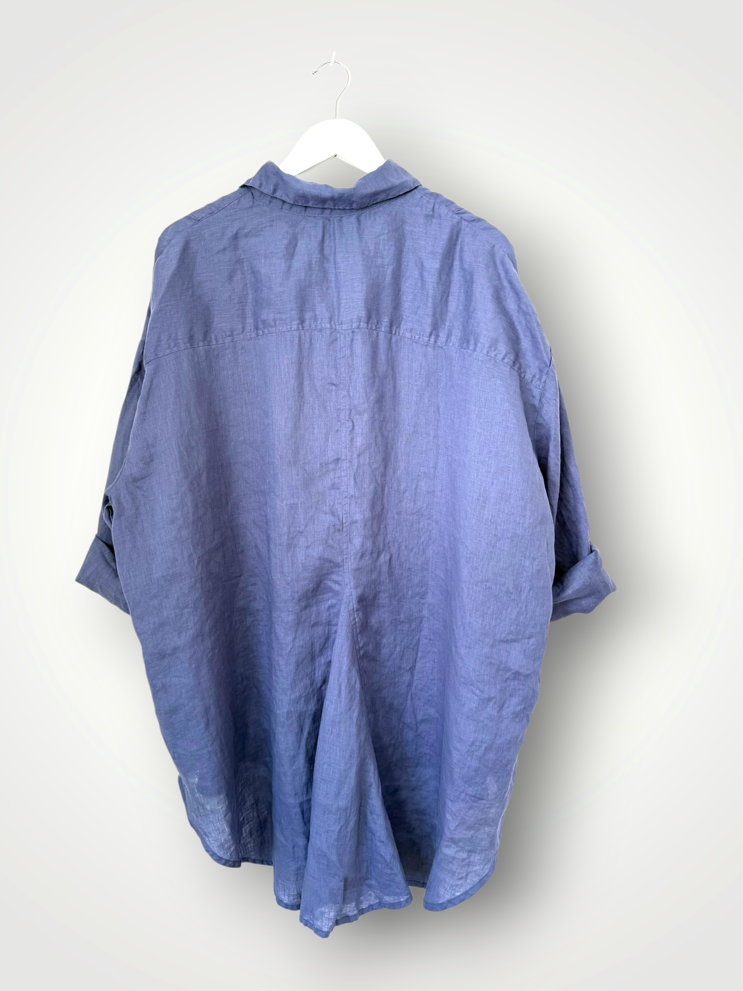 megan shirt - cornflower linen