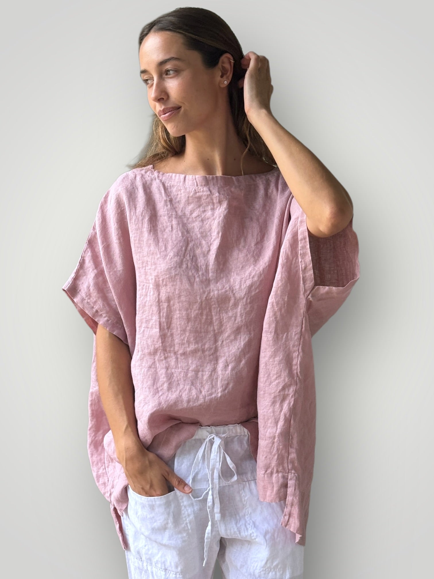 sammy top -dusty rose linen Apparel