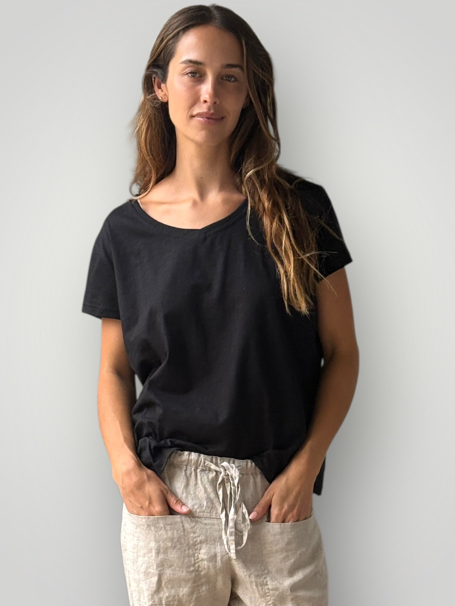 relaxed tee - black cotton Apparel