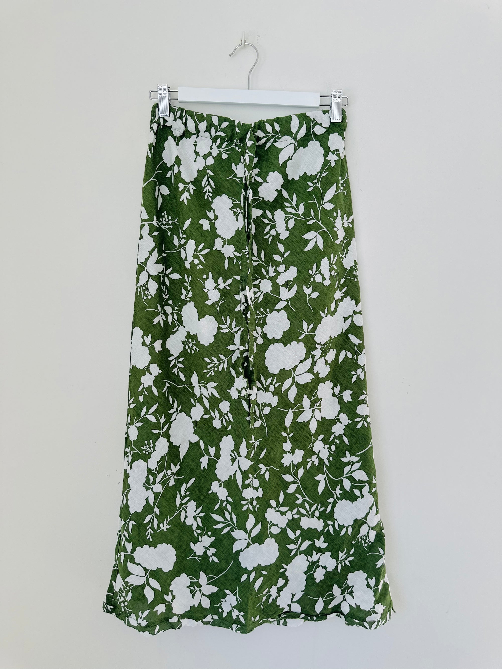 anthea skirt - big moss flower linen Apparel  
