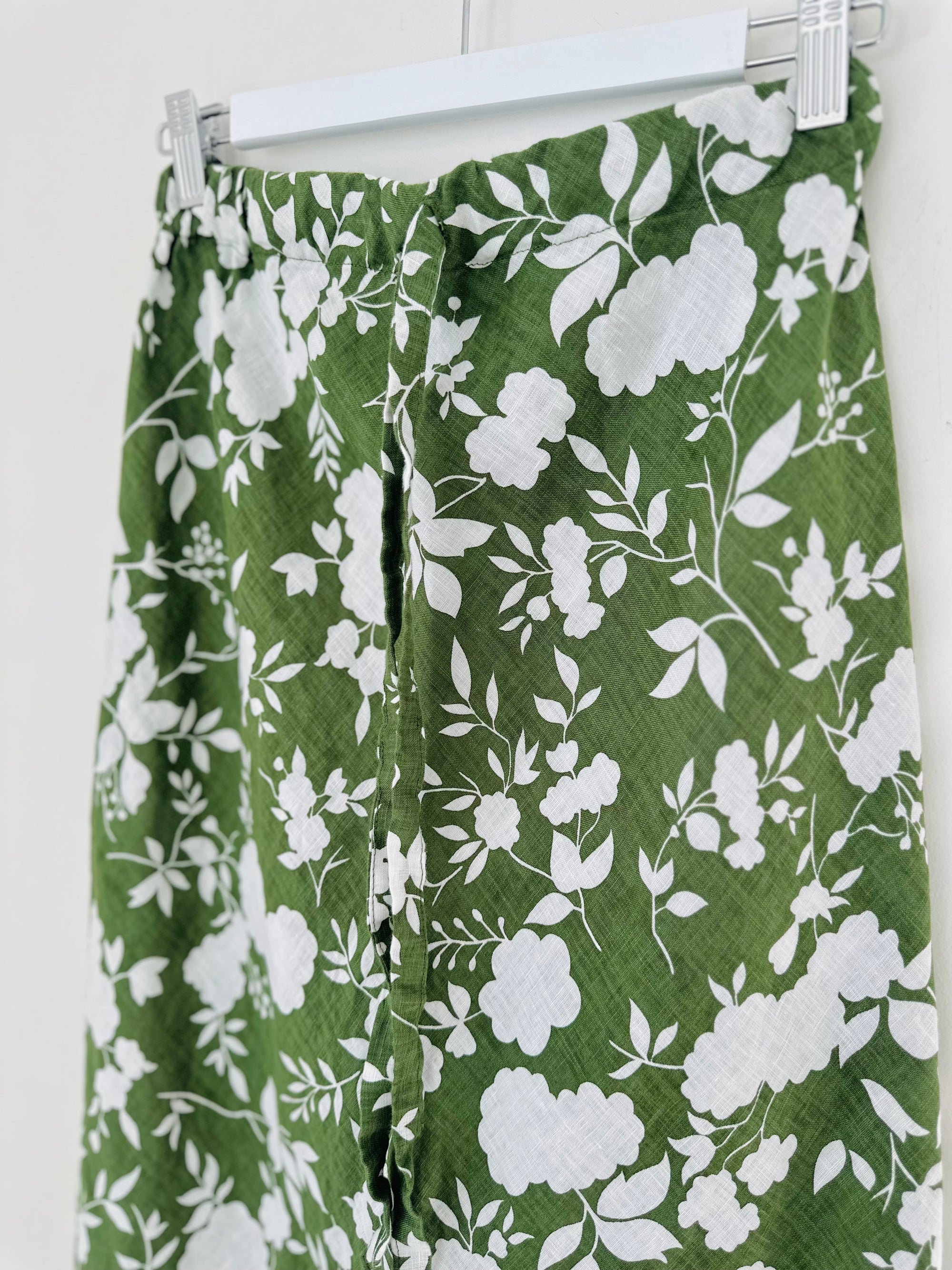 anthea skirt - big moss flower linen Apparel  