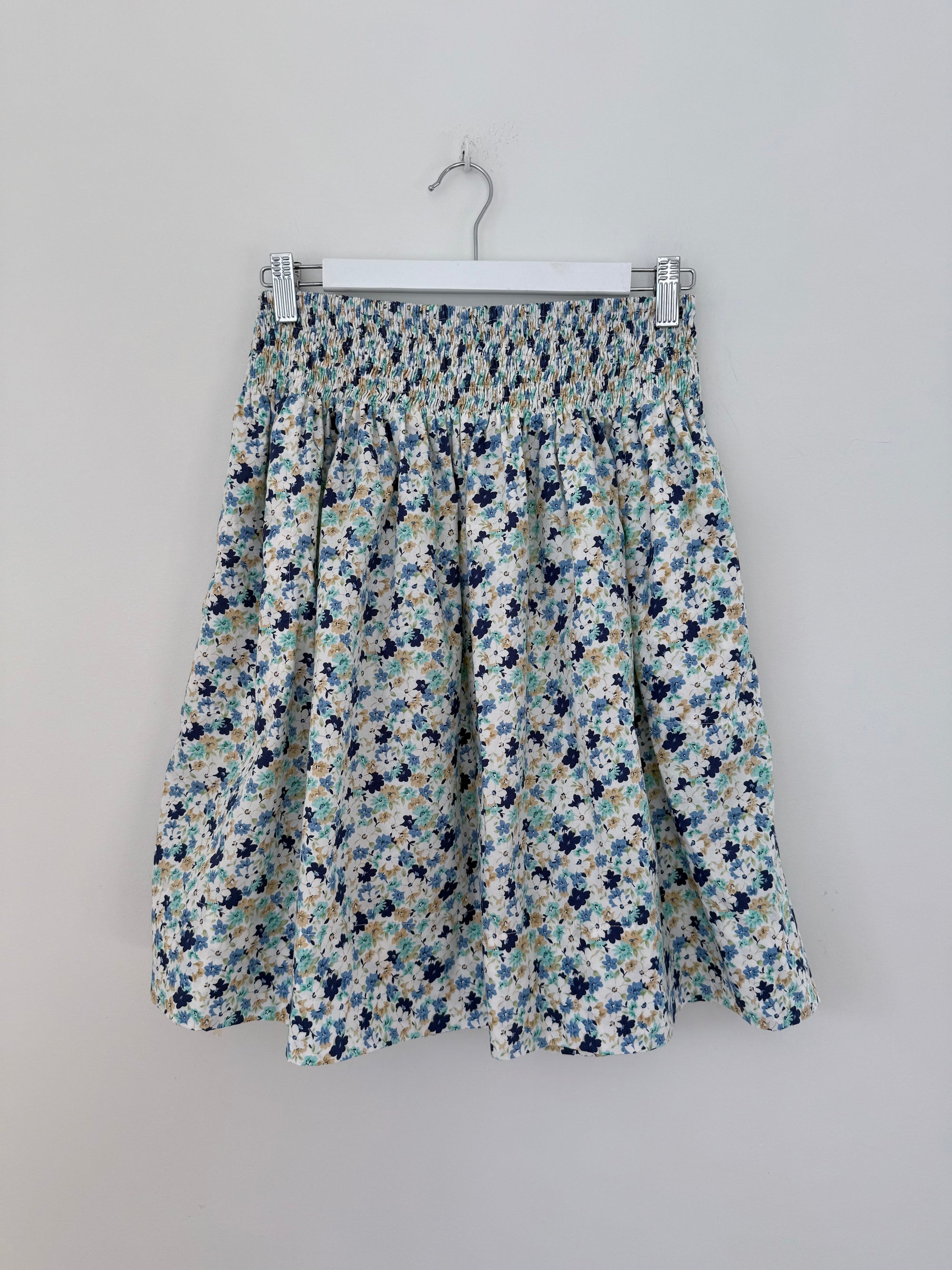 zoe skirt - blue ditzy cotton Apparel