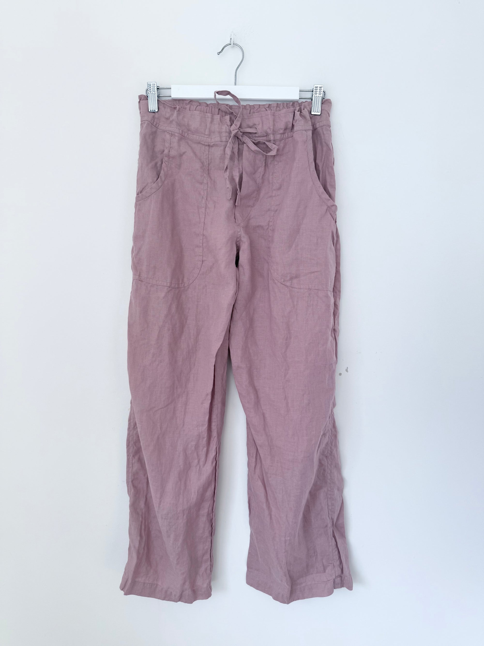 fleur straight leg pants - dusty rose linen Apparel