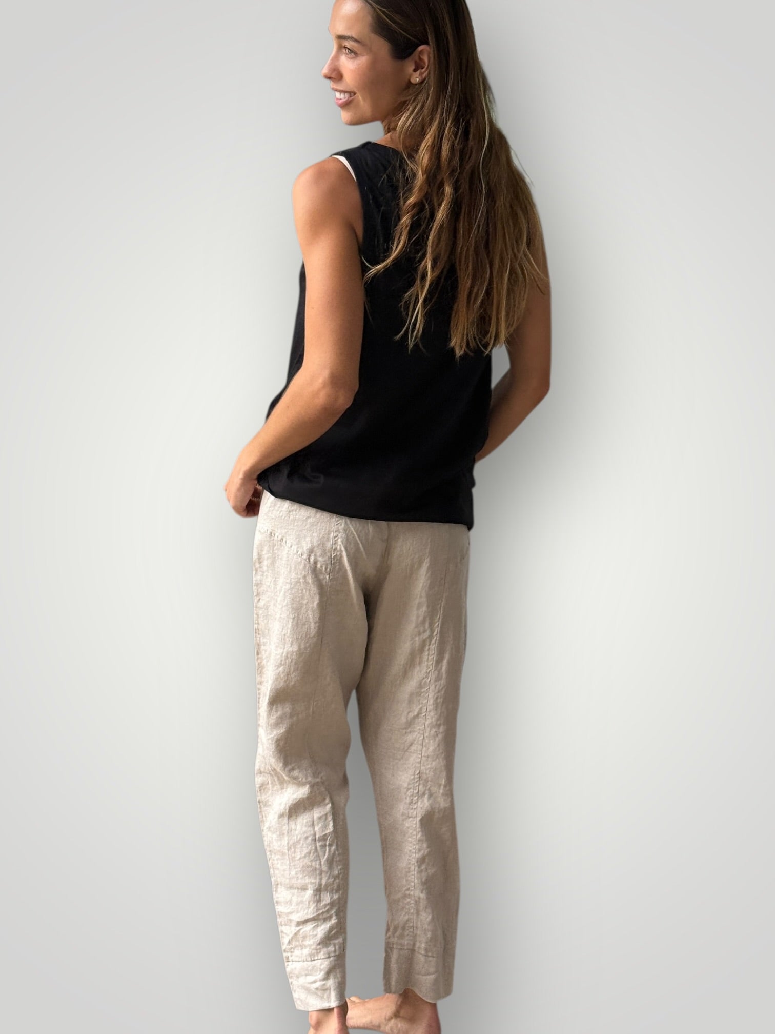 darcy pants - natural linen General