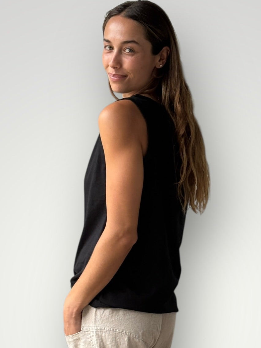 vera tank - black cotton Apparel