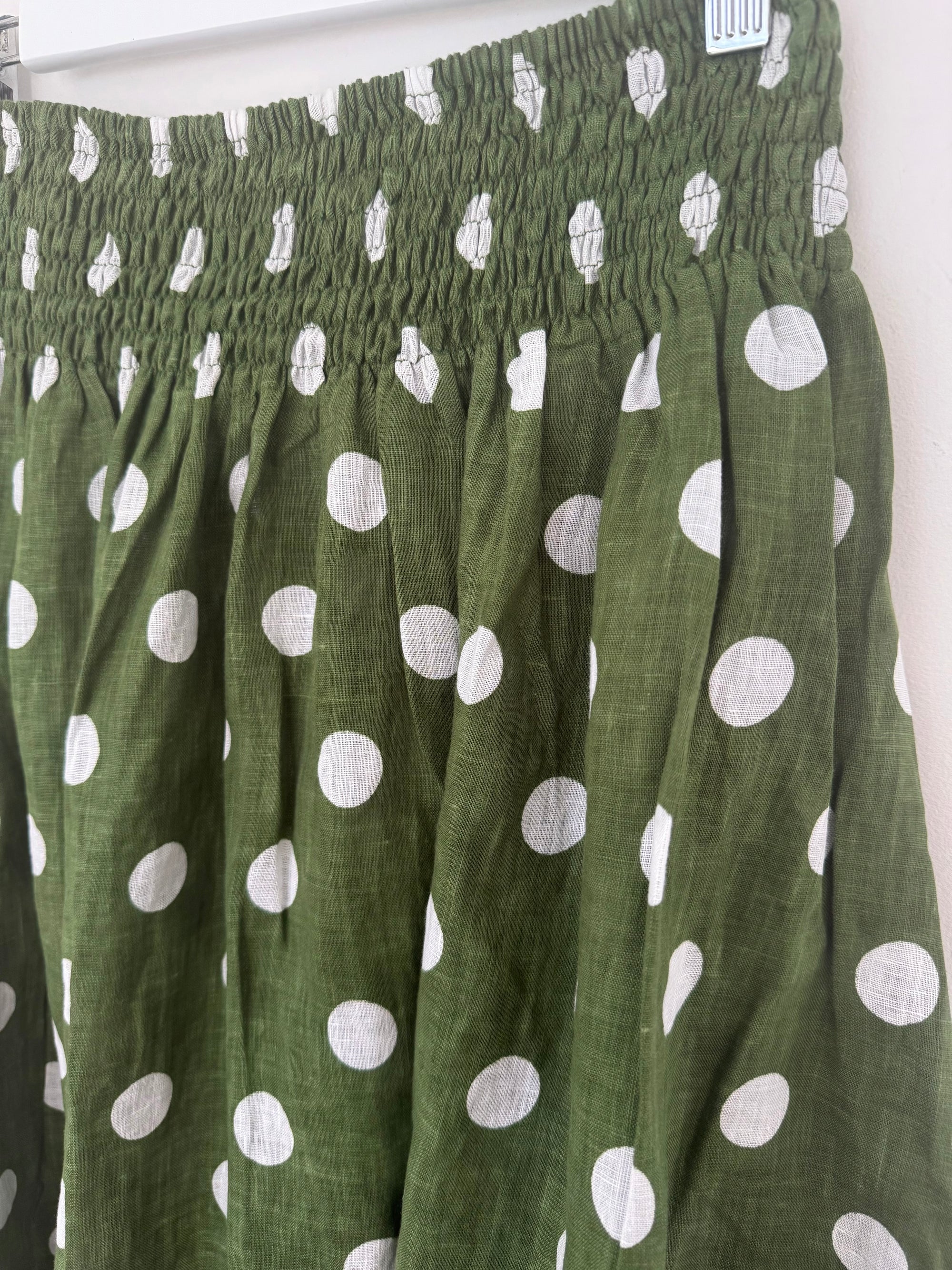 lulu skirt-moss spot linen Apparel