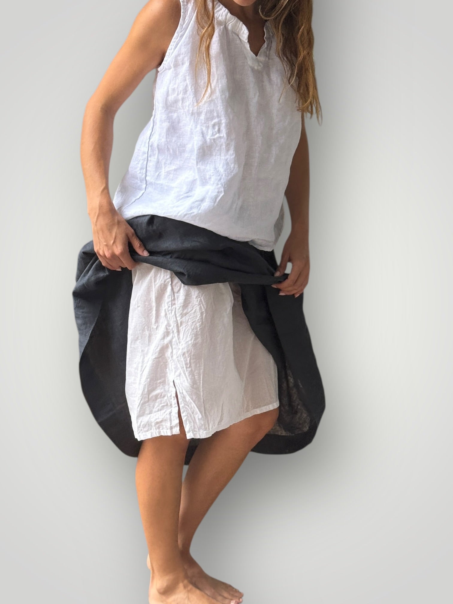 skirt slip-neutral cotton