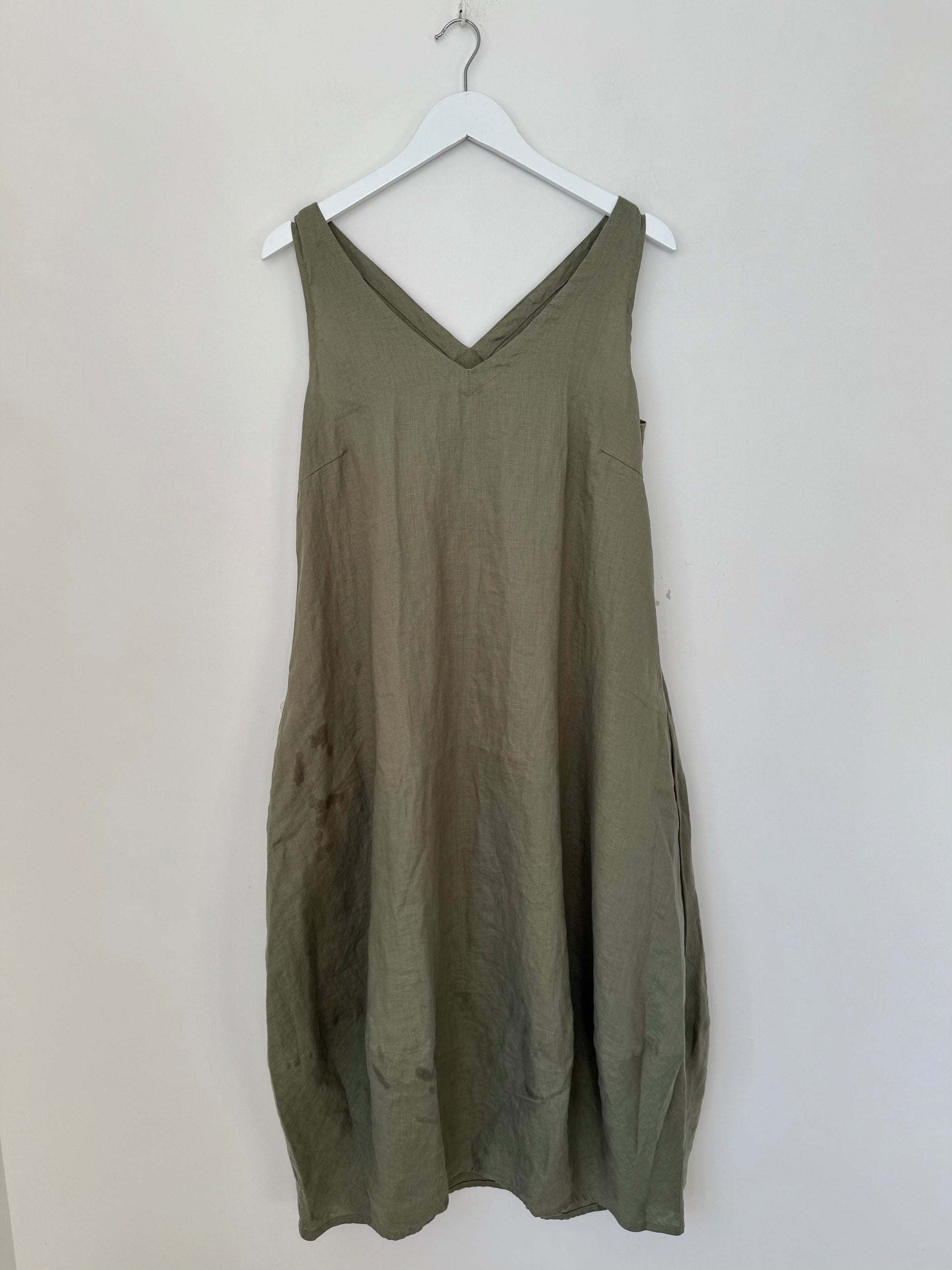 amber dress - sage linen Apparel