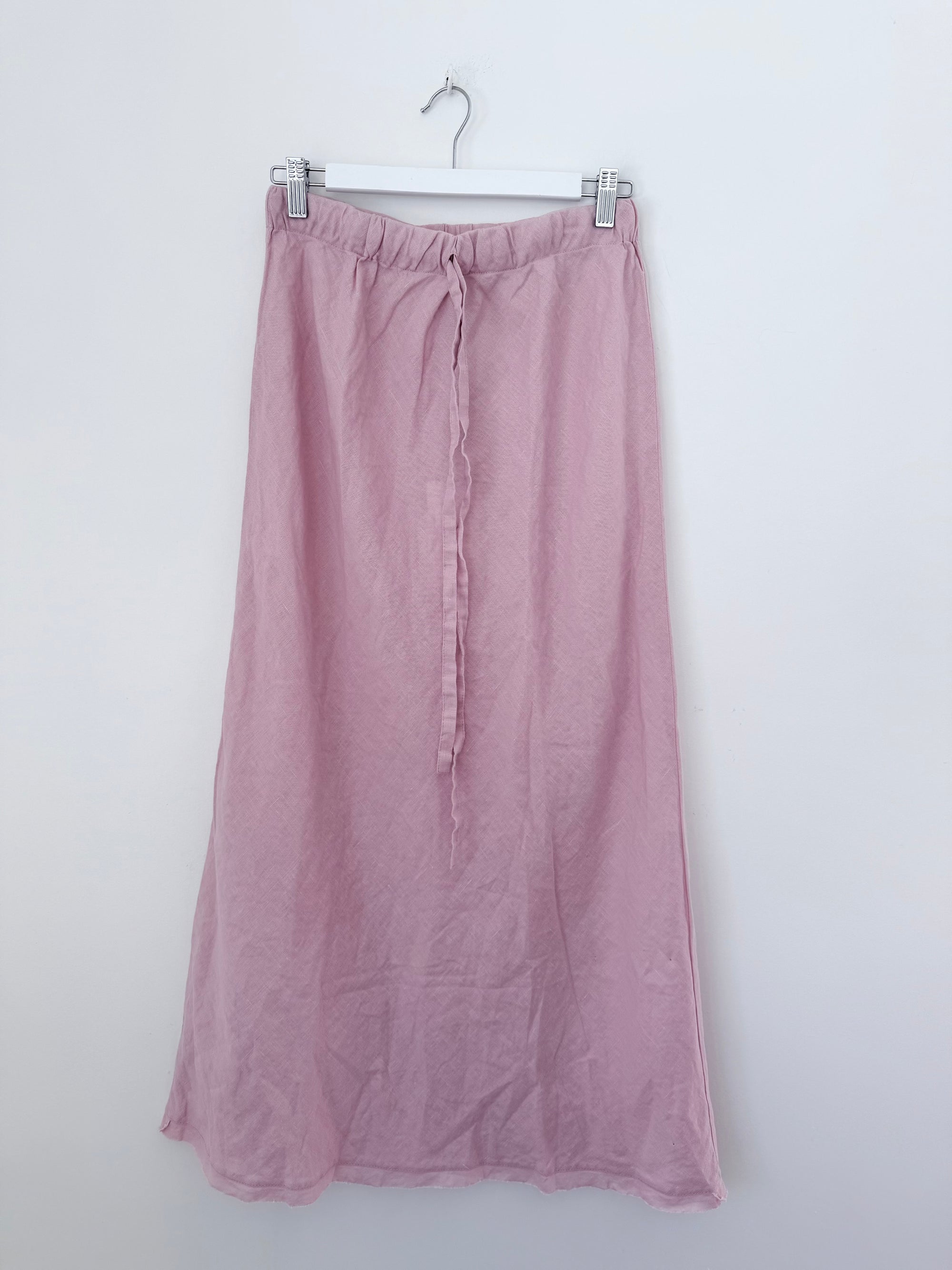 anthea skirt - peony pink linen Apparel