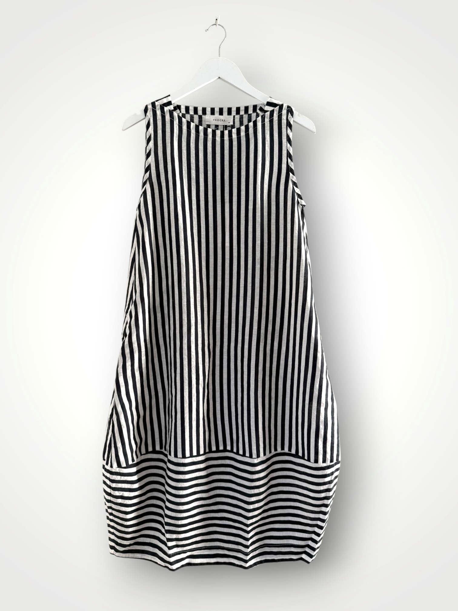 adele dress - charcoal stripe linen Apparel