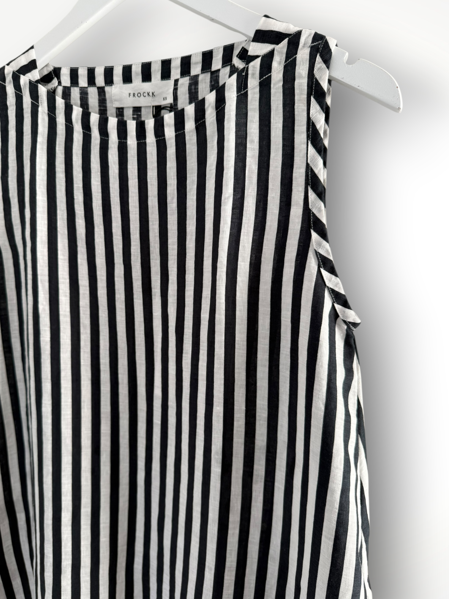 adele dress - charcoal stripe linen Apparel