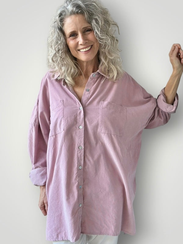 aiden oversized shirt -dusty pink cord Apparel