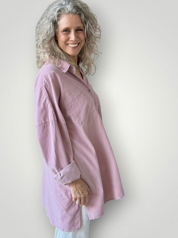 aiden oversized shirt -dusty pink cord Apparel