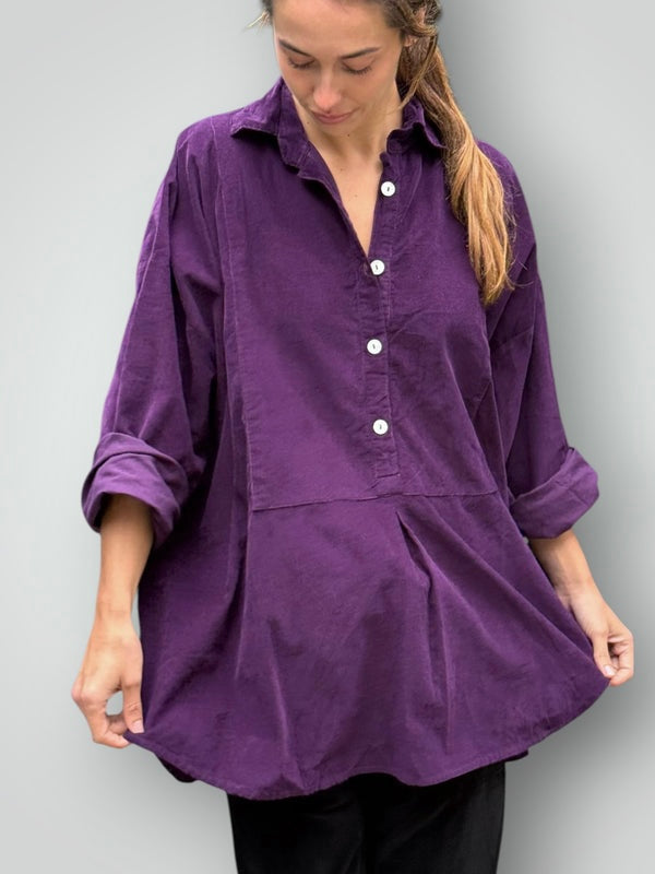 megan shirt - eggplant cord Apparel