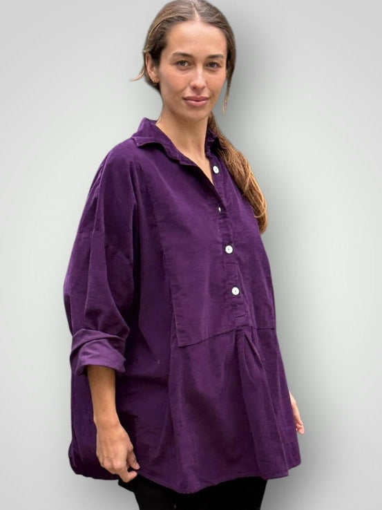 megan shirt - eggplant cord Apparel