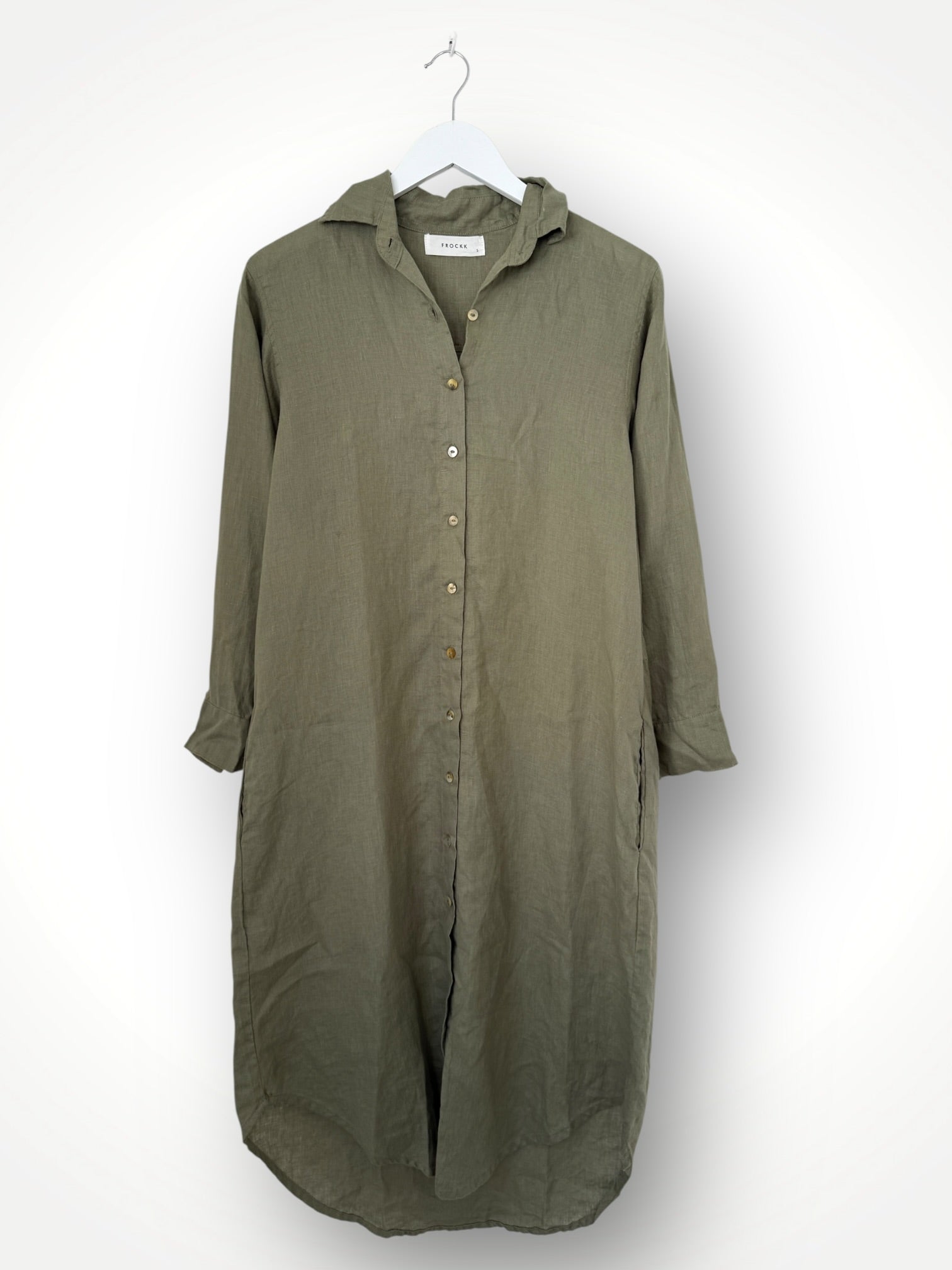 elena shirtdress - sage linen Apparel