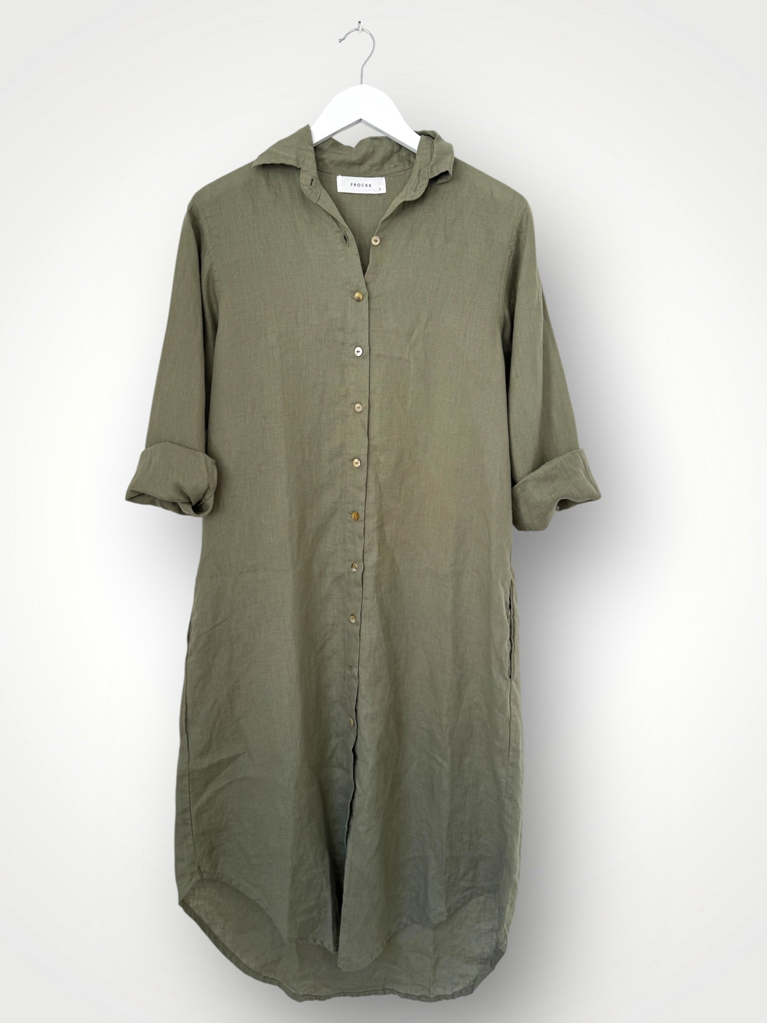 elena shirtdress - sage linen Apparel